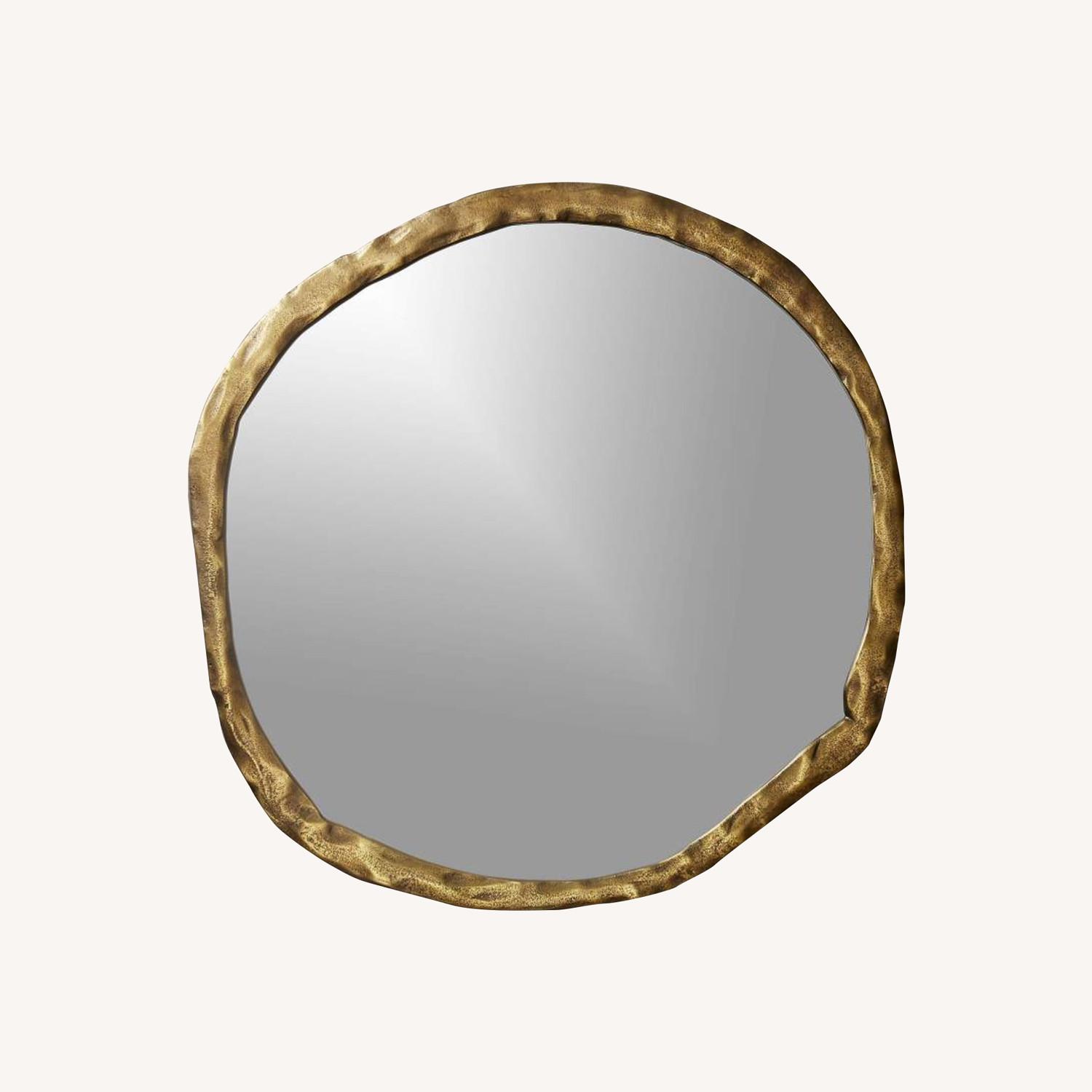 CB2 Abel Brass Round Wall Mirror 34" AptDeco