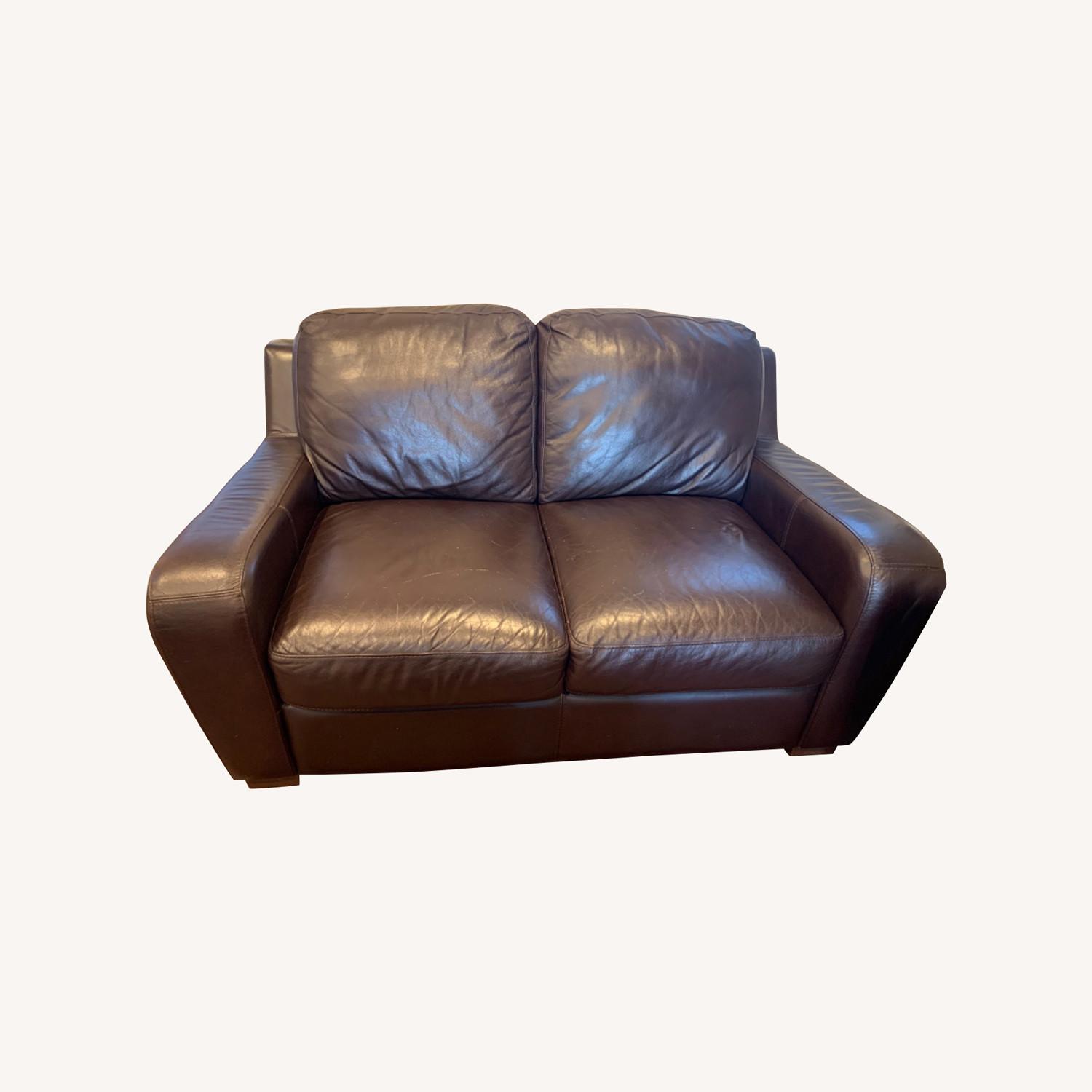 Dark Brown Leather Sofa AptDeco