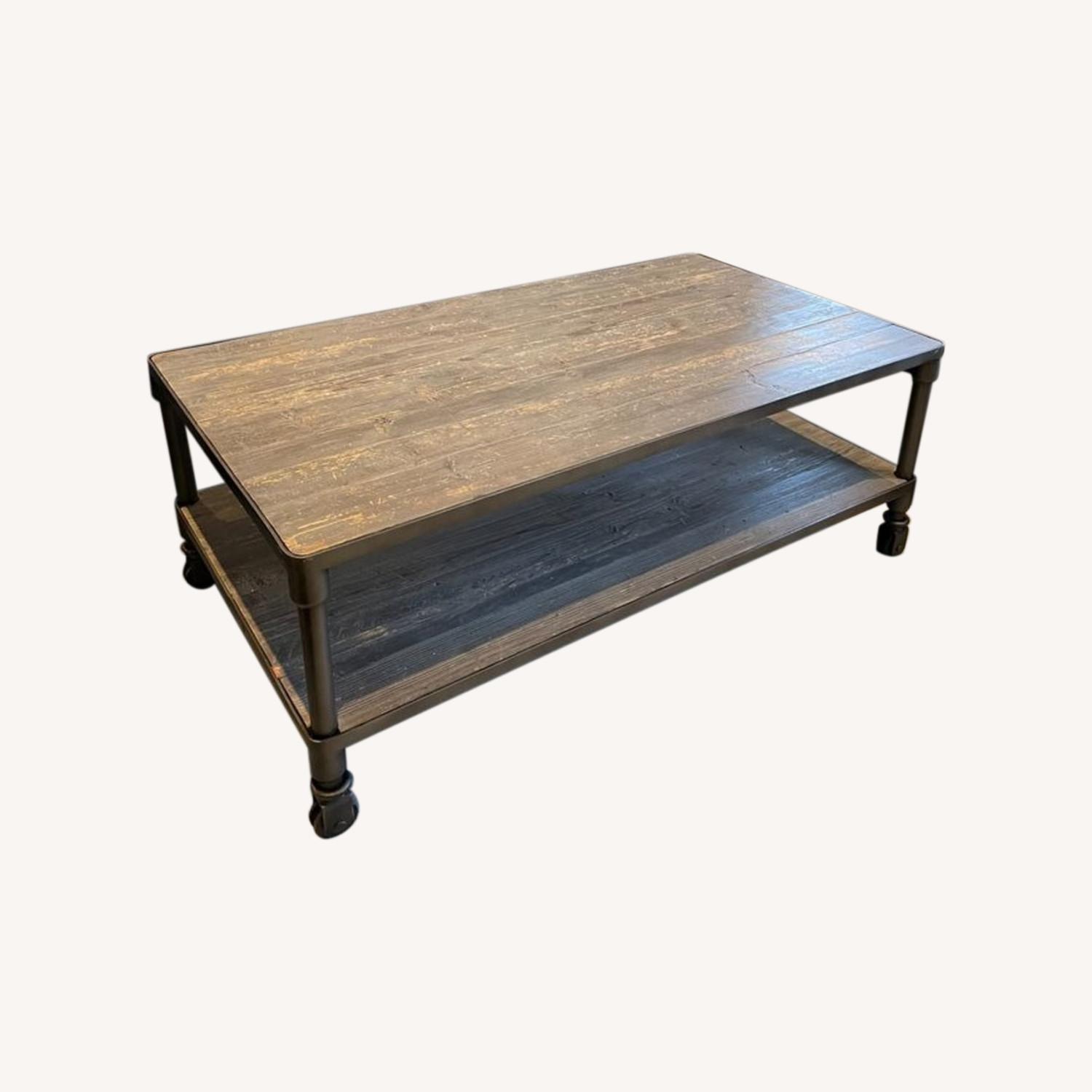 ABC Coffee Table Weathered Wood Metal Frame - image-0