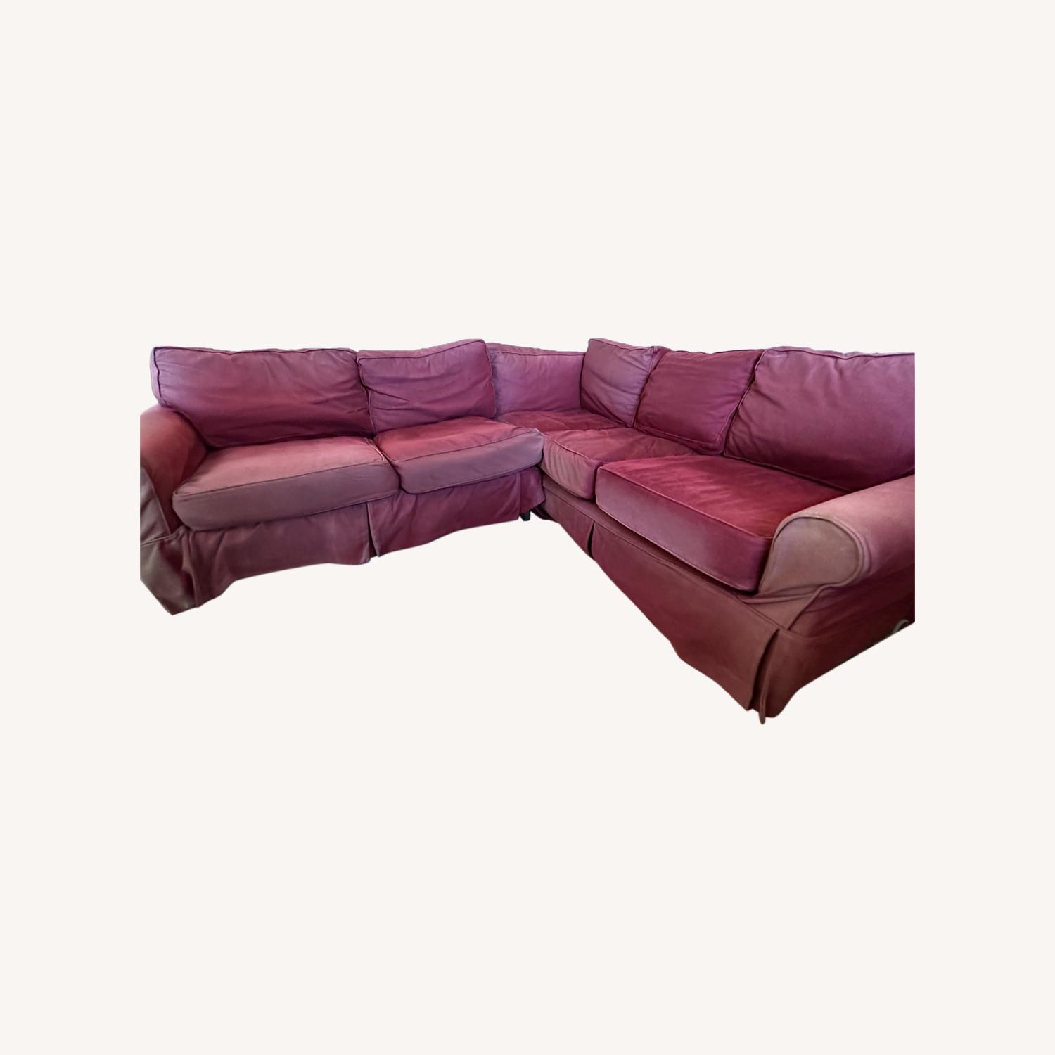 Sofa 3Pc Sectional Red Burgundy - image-0