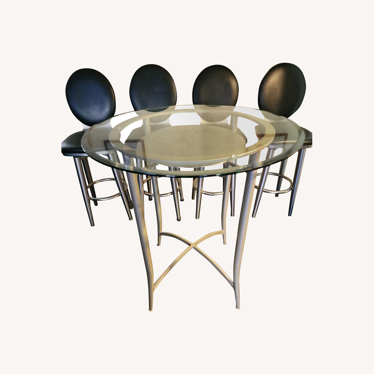 Ashley High Top Glass Table & 4 Chairs AptDeco