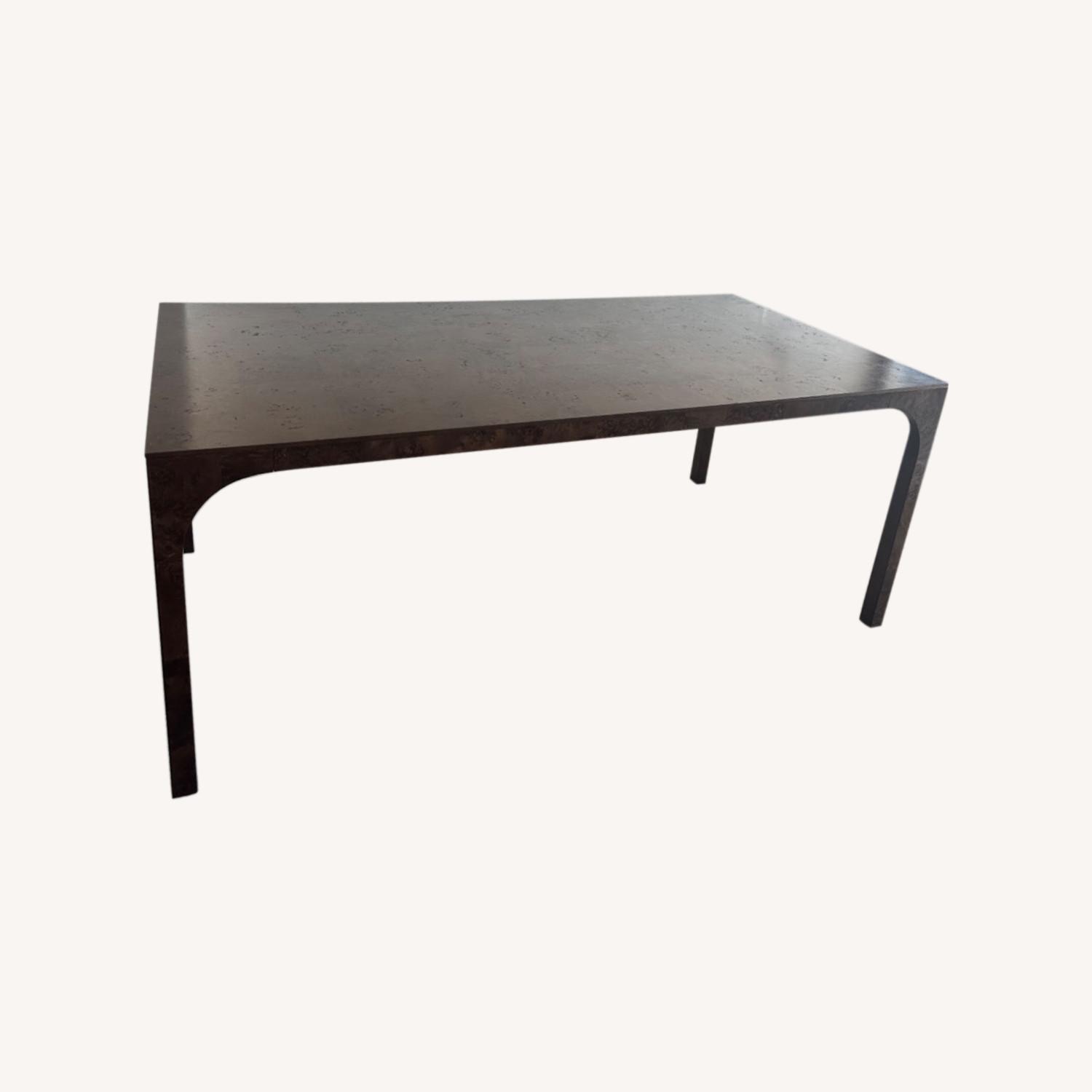 CB2 Aqua Virgo Dark Burl Wood Dining Table - image-0