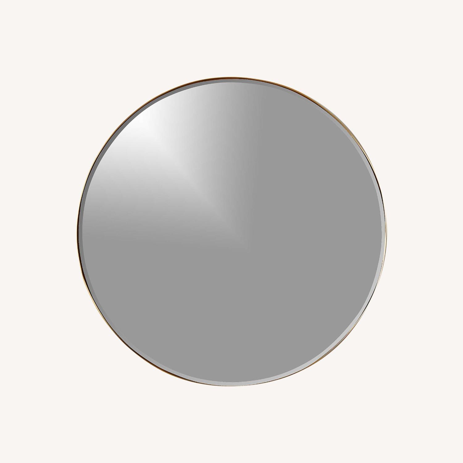 CB2 Graduate Brass Round Wall Mirror 36" AptDeco