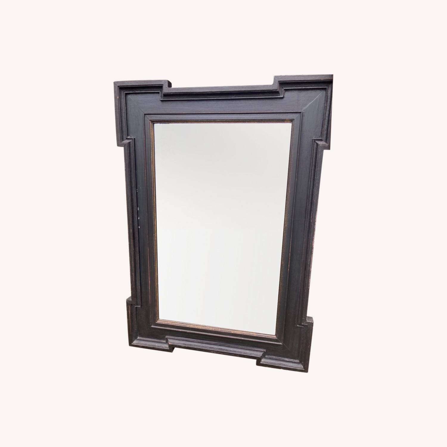 Unusual Shaped Dark Brown Rectangular Mirror - image-0
