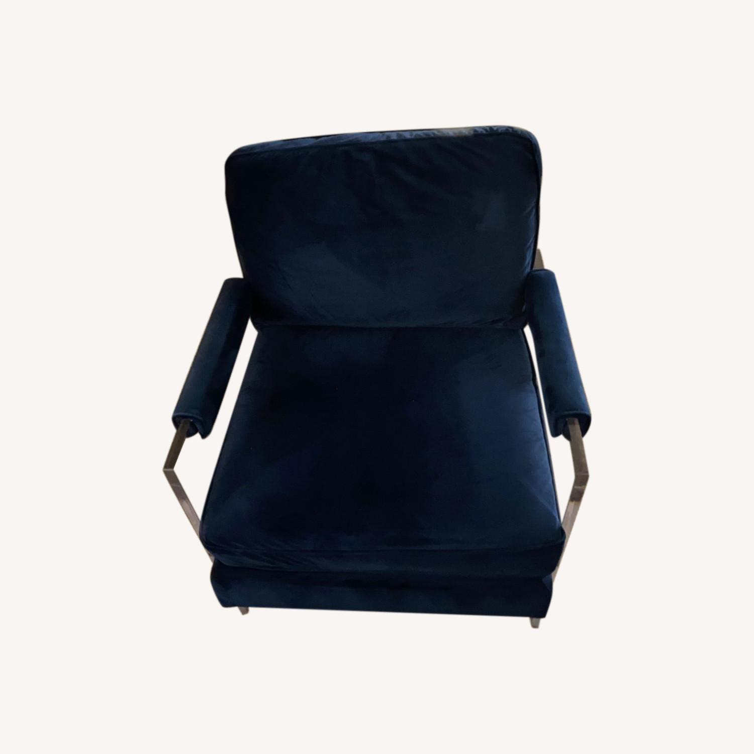 Royal Blue Velvet and Acrylic Accent Chair - AptDeco