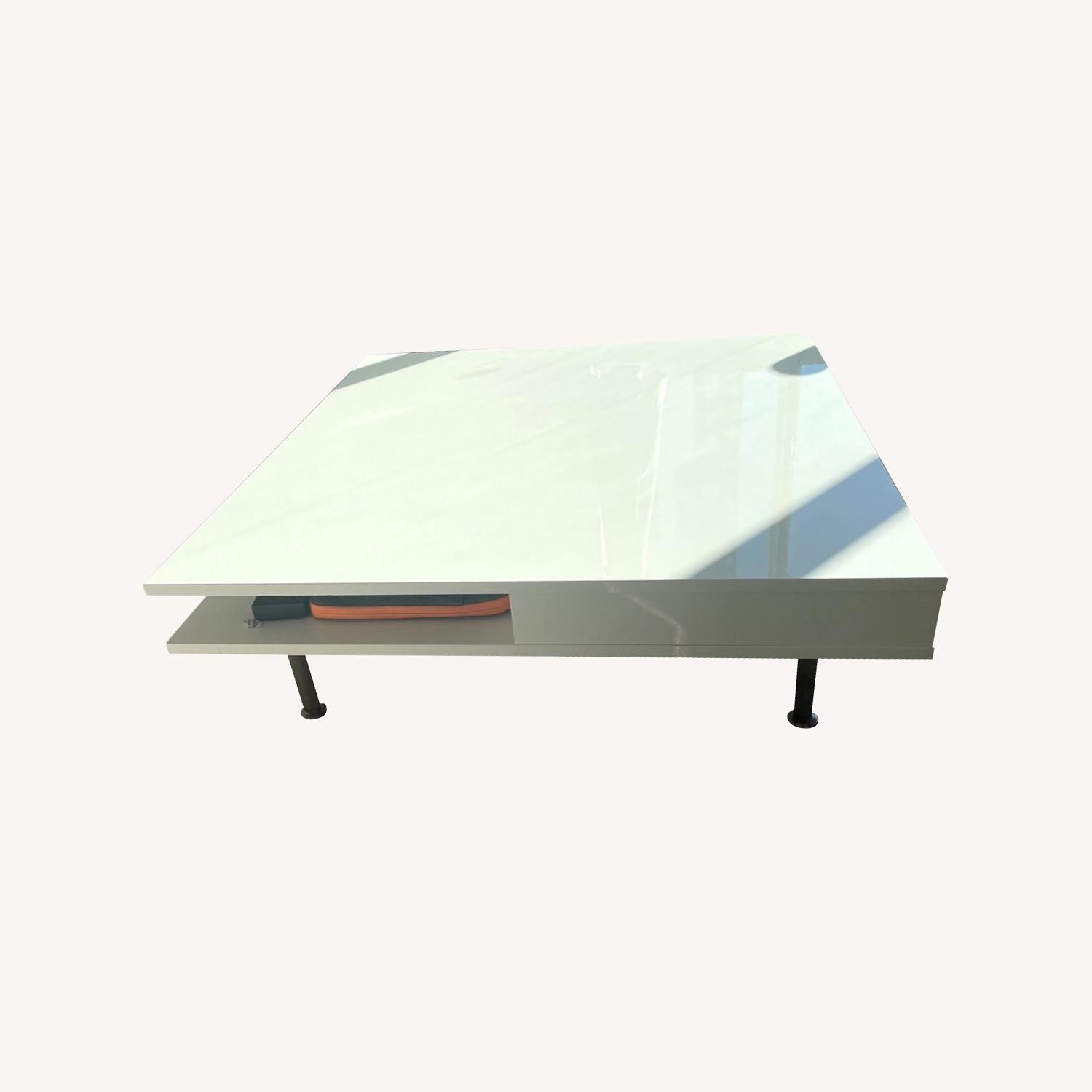 IKEA Storage Coffee Table, High Gloss White - image-0