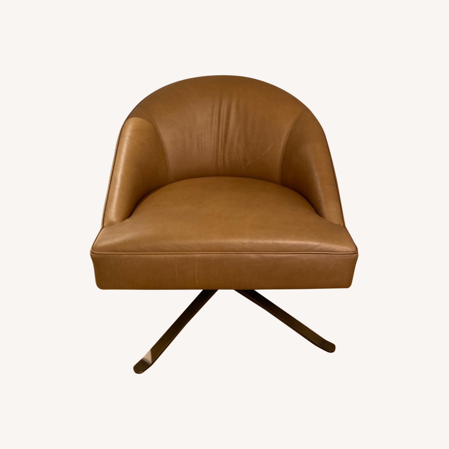 Restoration Hardware Leather Swivel Chair AptDeco