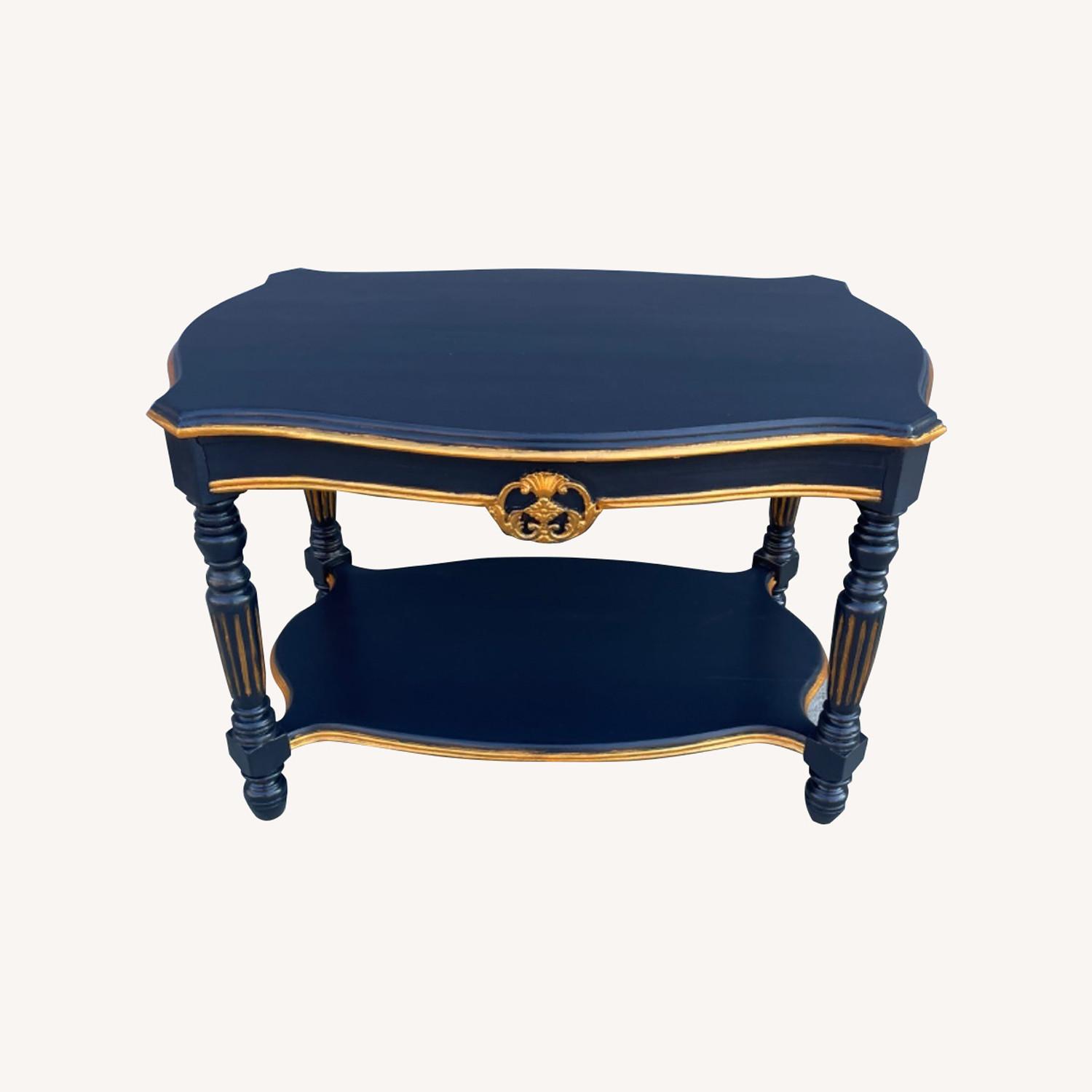 Antique 1900s Solid Wood Hand Painted Coffee Table AptDeco