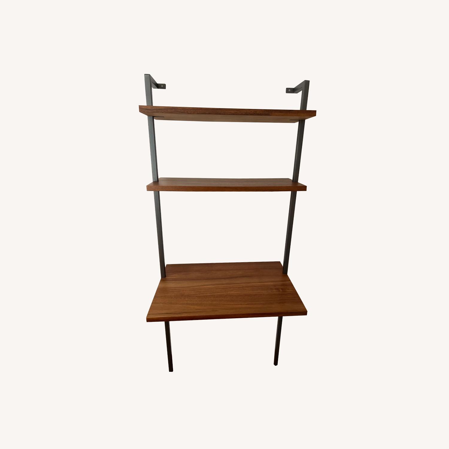 CB2 Helix Walnut Modern Desk with Shelves - image-0