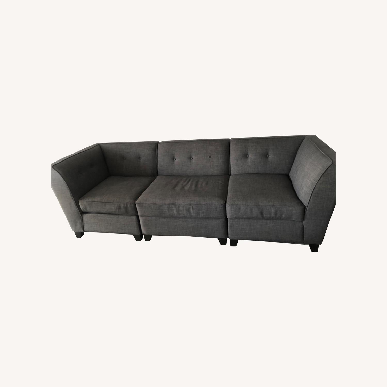 Macy's Gray 3 Piece Long Couch AptDeco