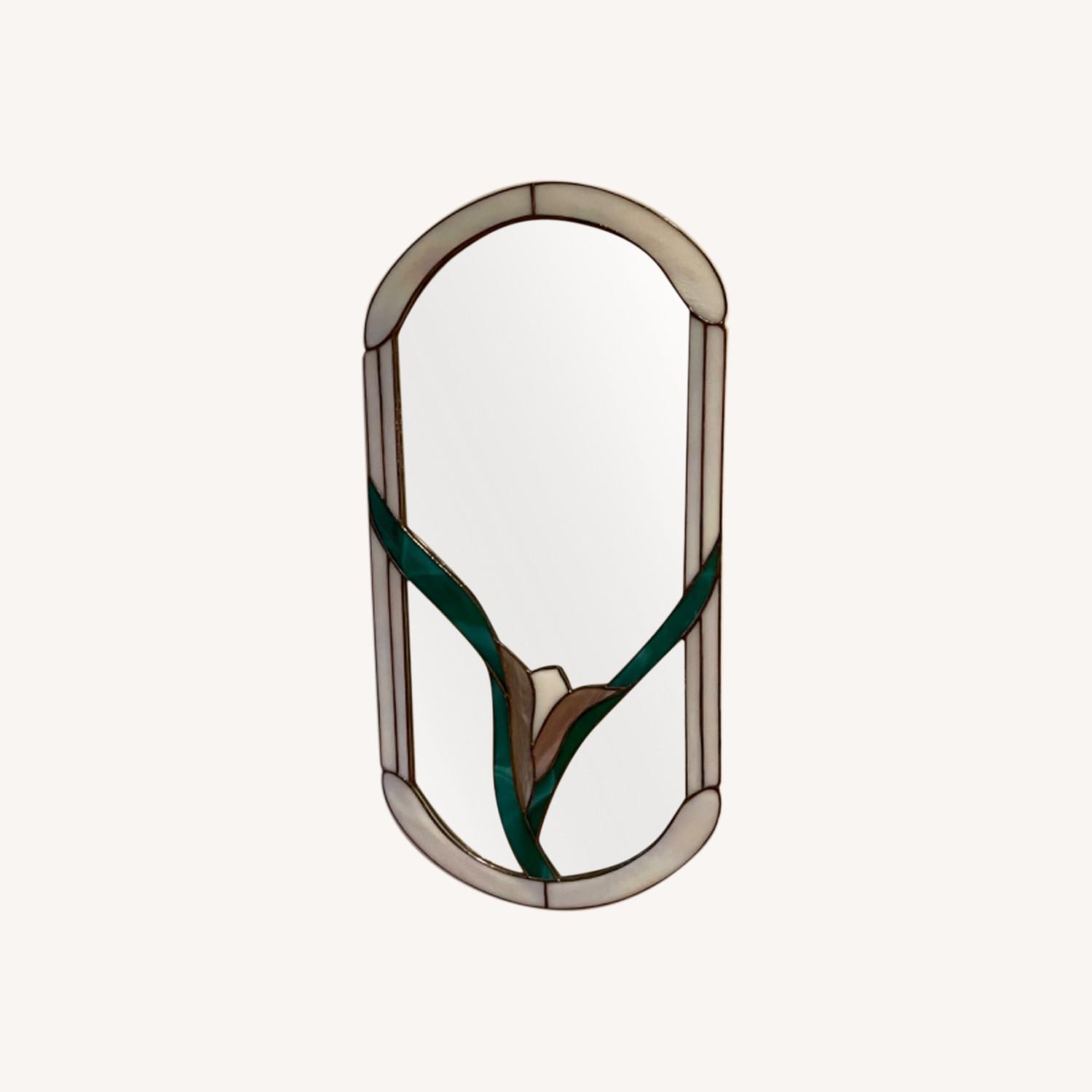 Handmade Stained Glass Wall Mirror - image-0