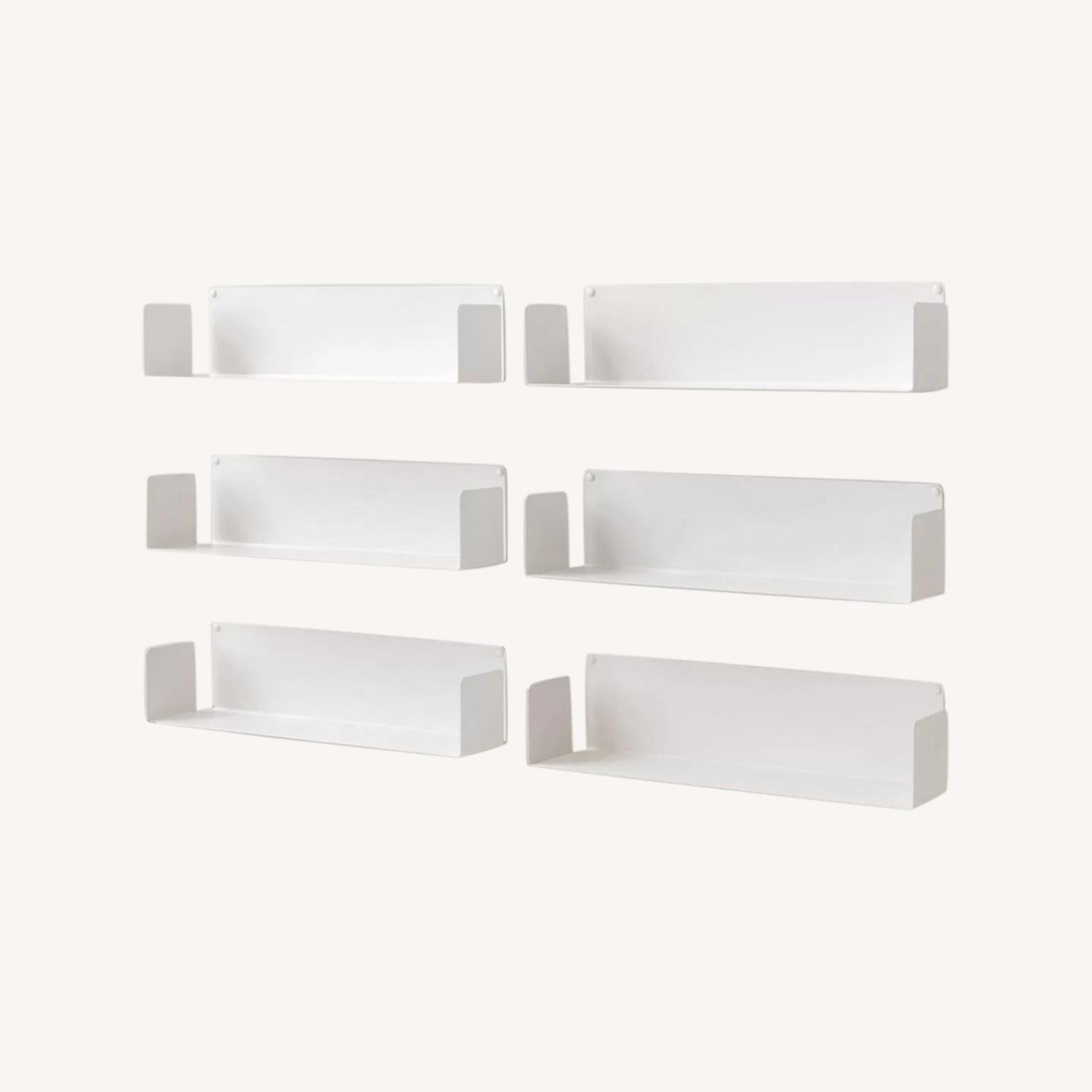 TEEbooks 6 24" White Steel Shelves AptDeco