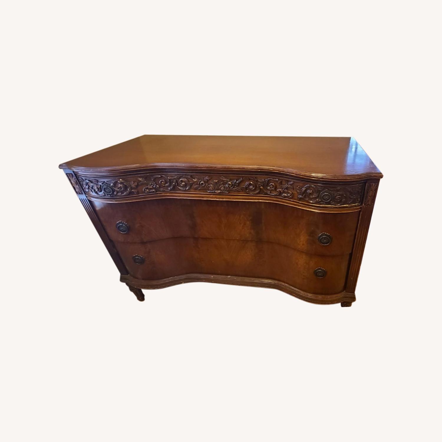 Russel Wright Antique Victorian Sideboard Server Hand Carved - image-3