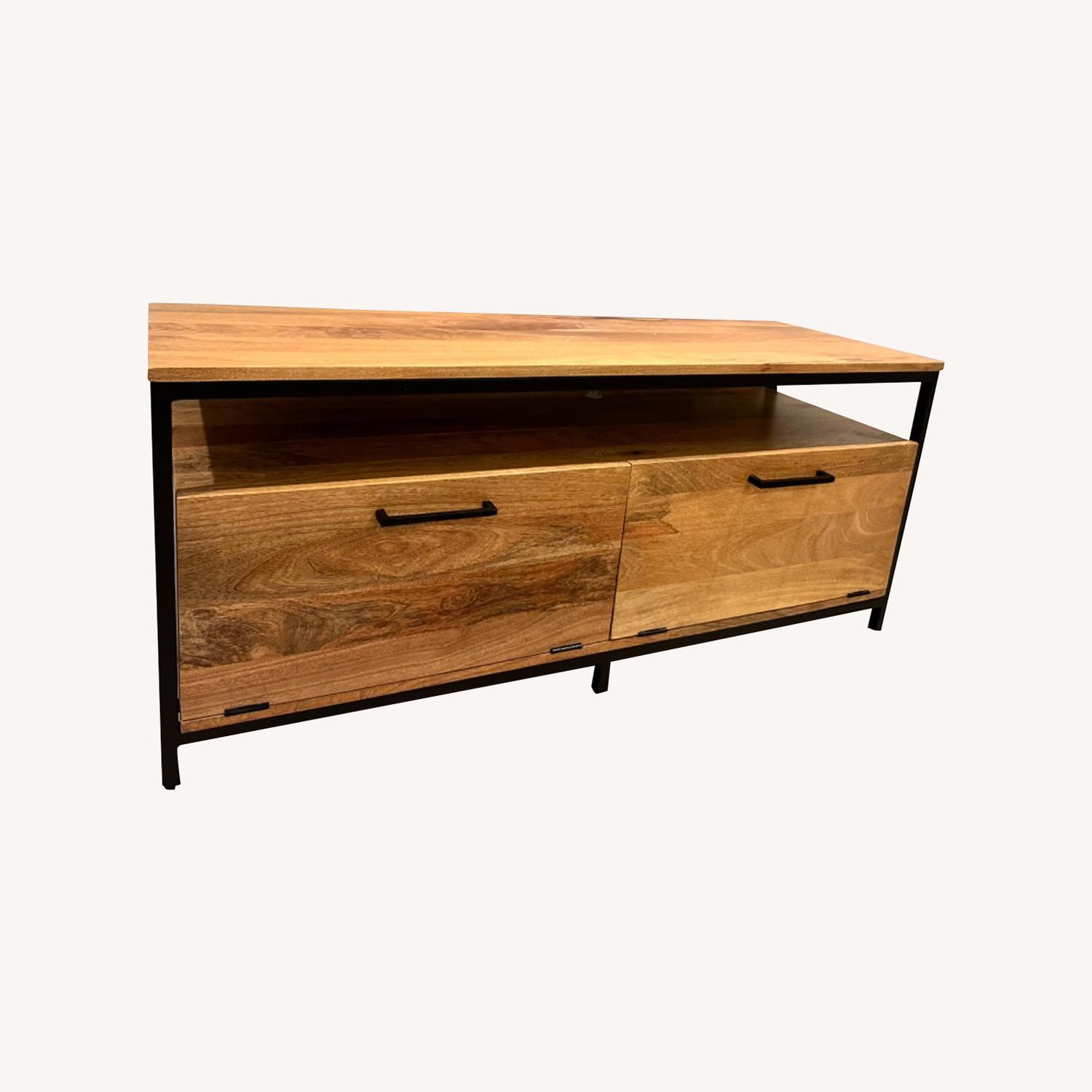 West Elm Mango Wood Media Console AptDeco