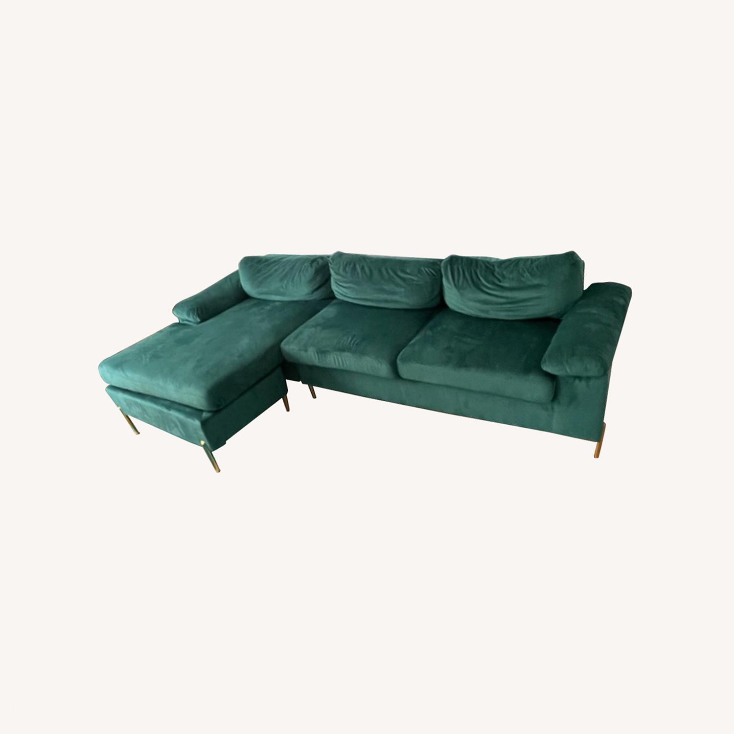 Green Suede Sofa AptDeco