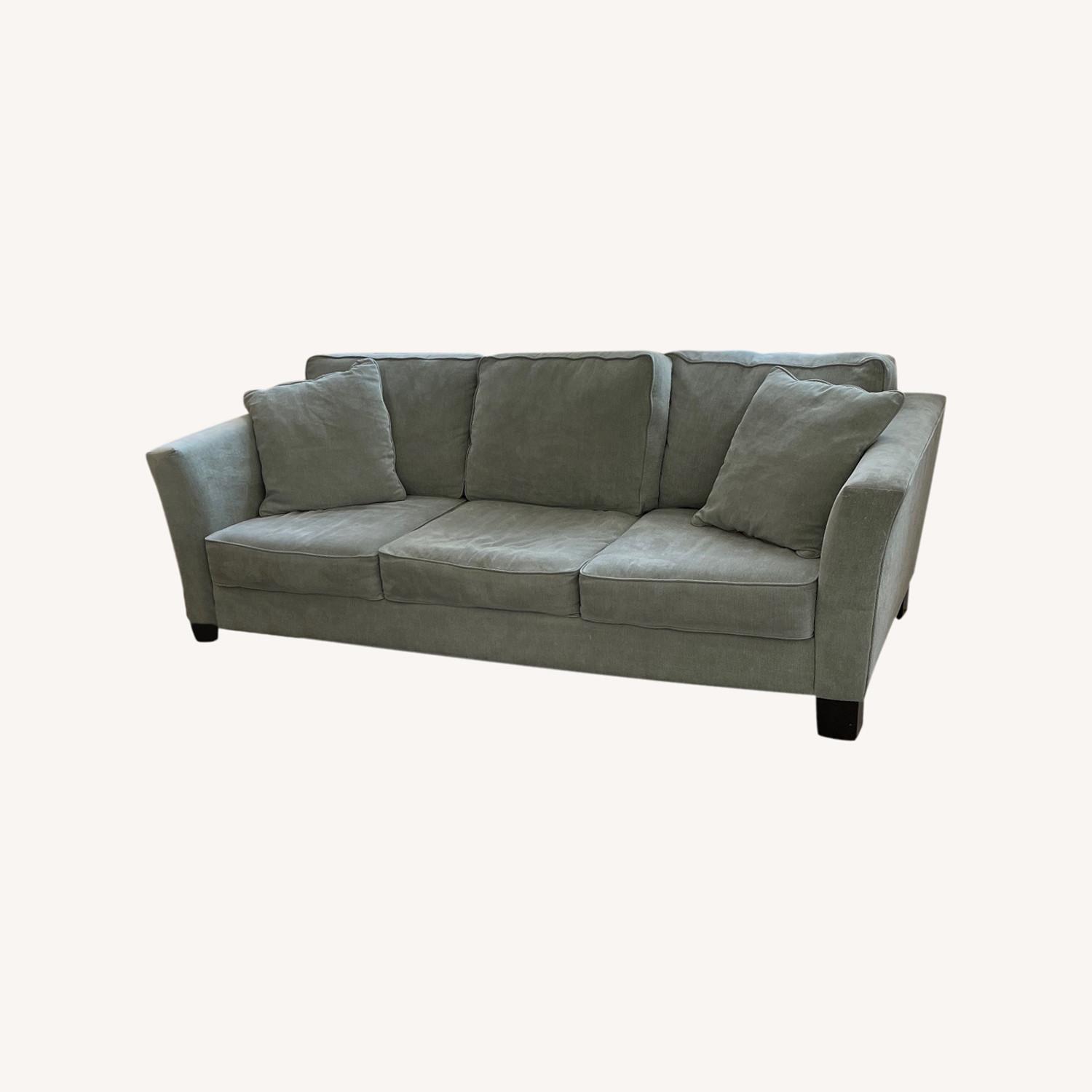 Macy's Kenton Queen Sleeper Sofa + Storage Ottoman (Sage) AptDeco