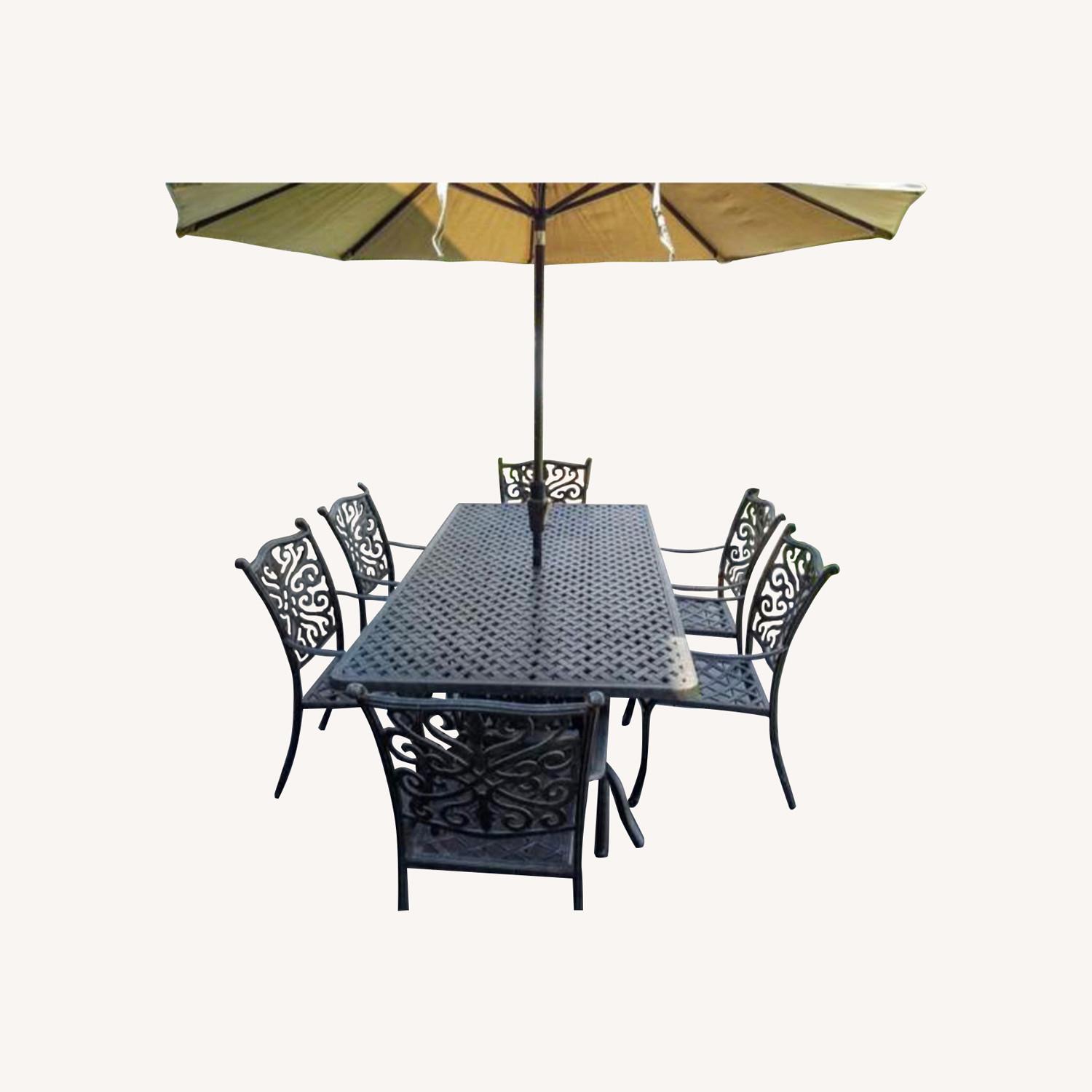 Crate & Barrel Metal Outdoor Dining Table - image-0