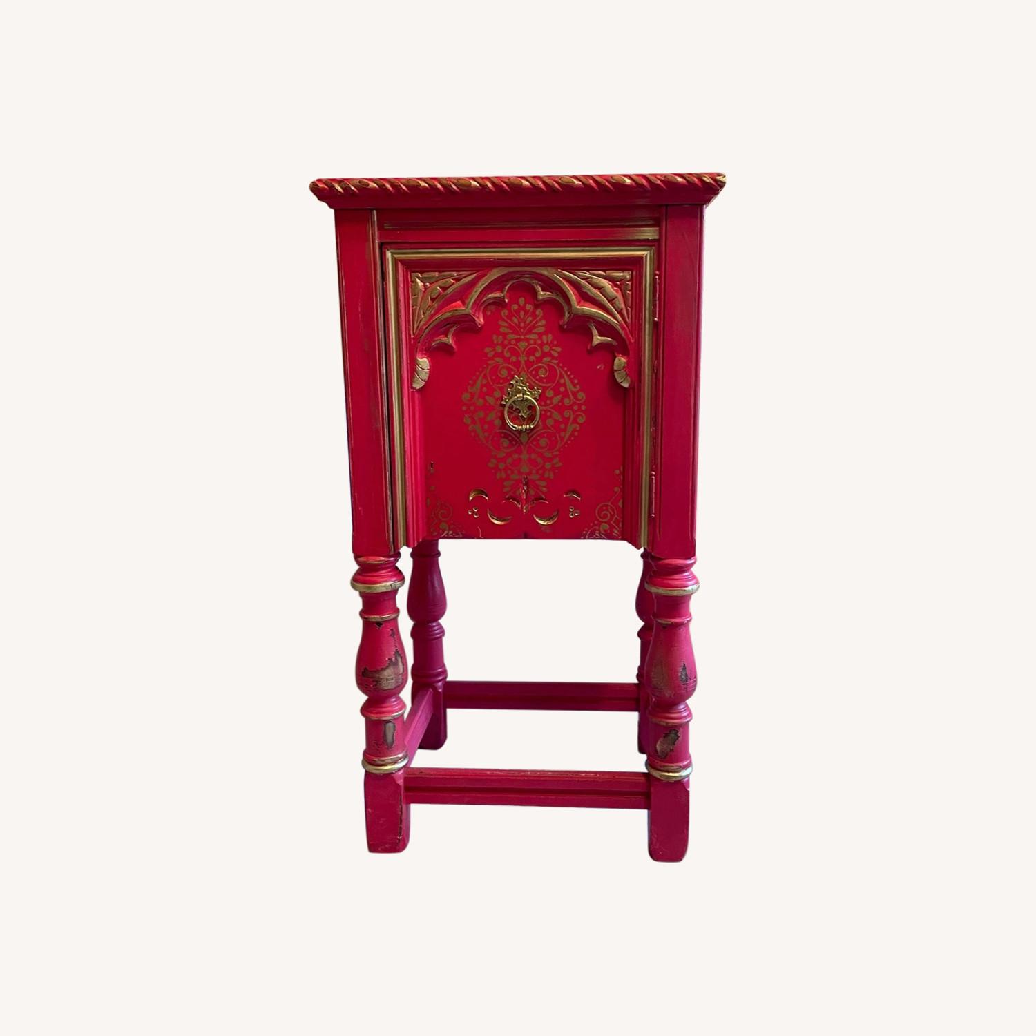 Pink Floral Side Table - image-6