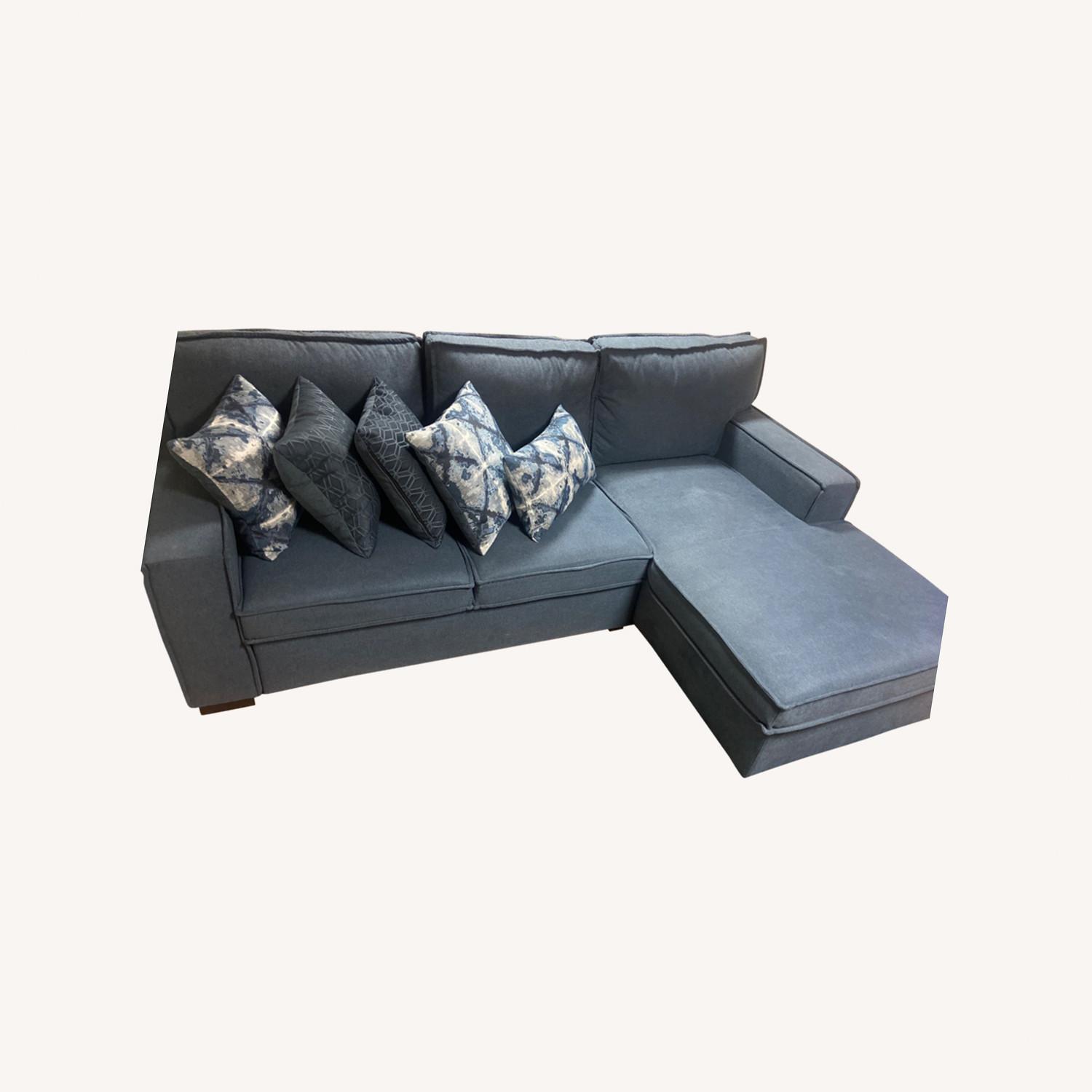Bob's Discount Navy Blue Sofa AptDeco