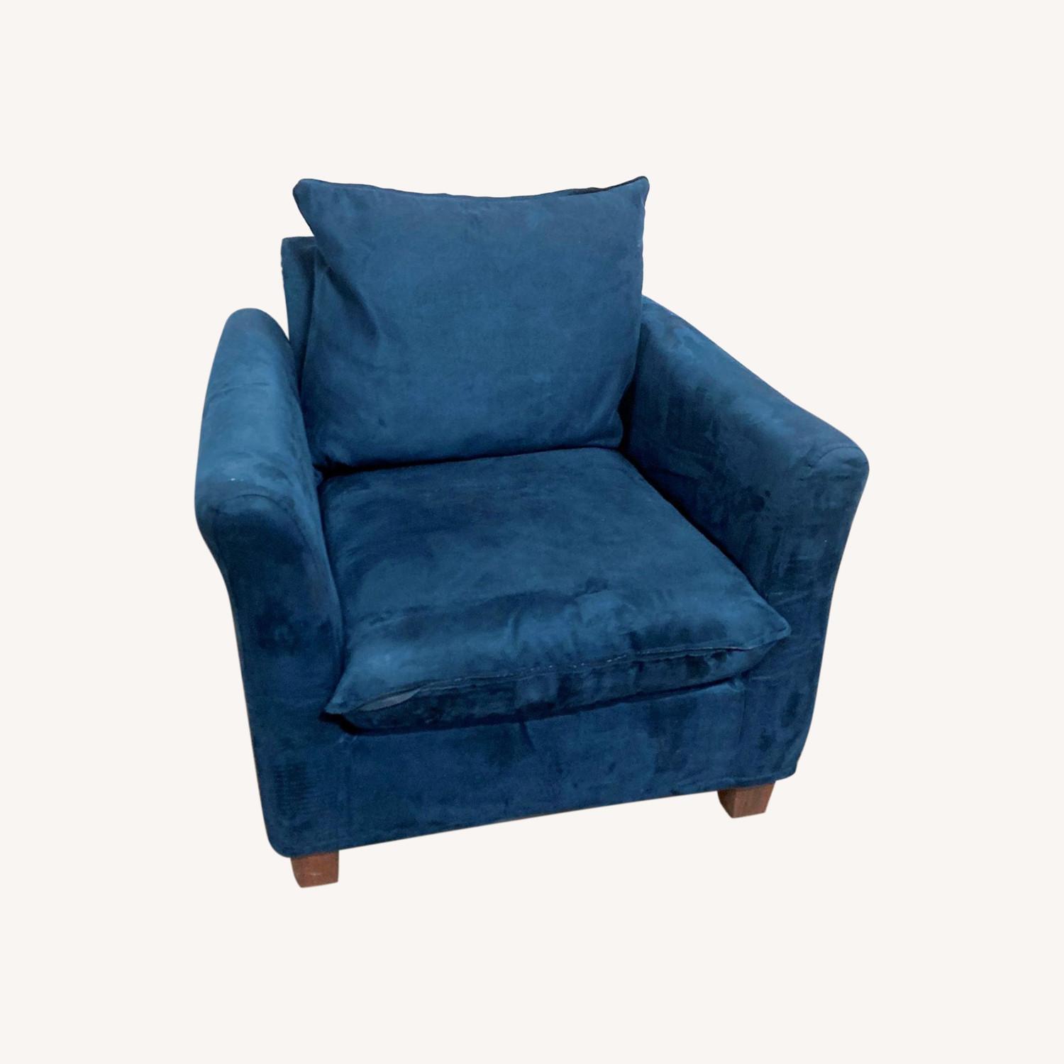 Pottery Barn Velvet Upholstered Armchair - image-0