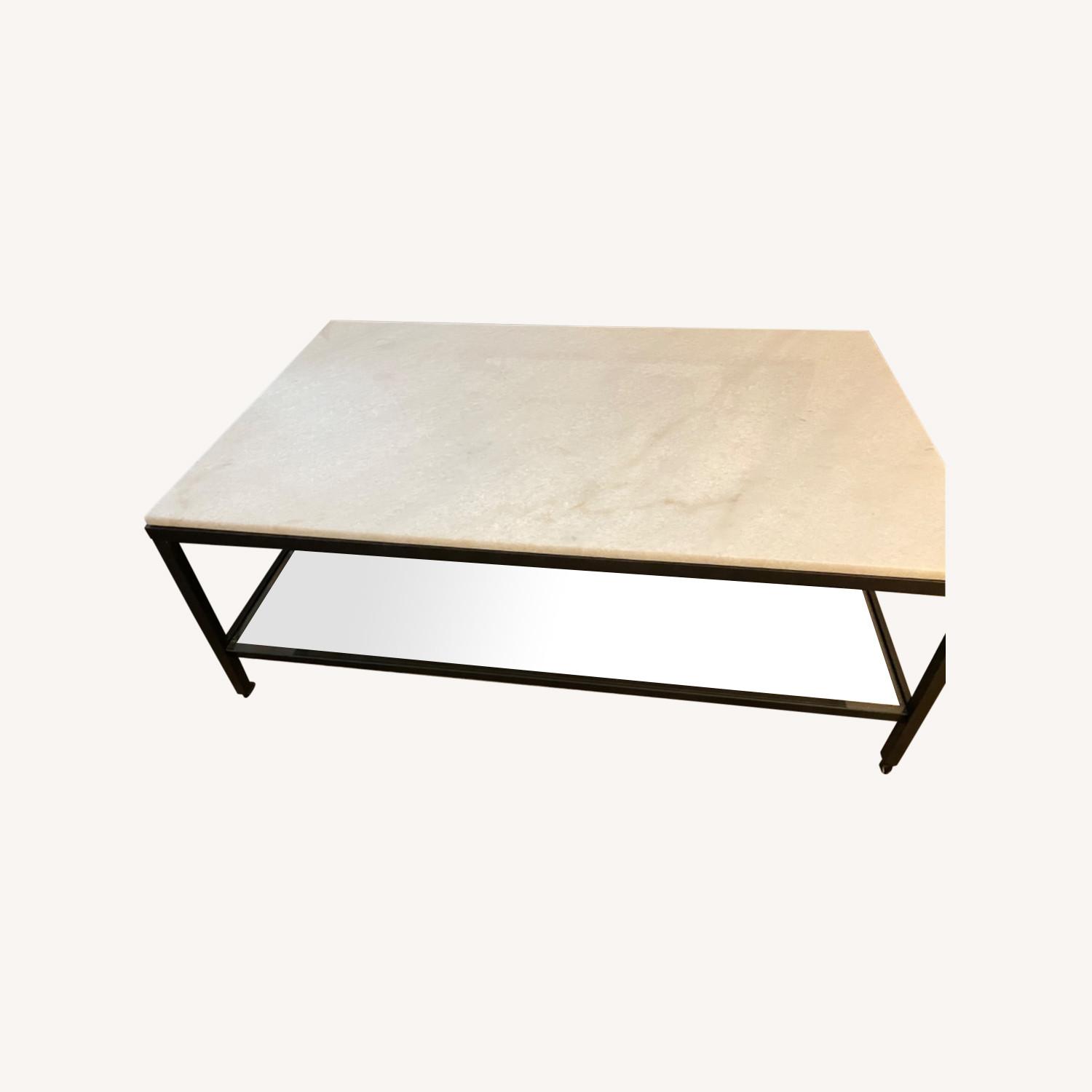 Macy's White Marble Coffee Table AptDeco