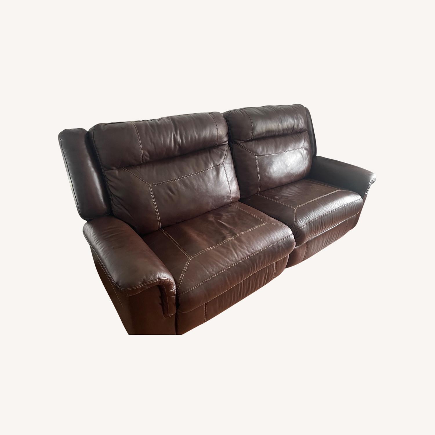 Ashley Furniture Electric Double Recliner Leather Sofa AptDeco