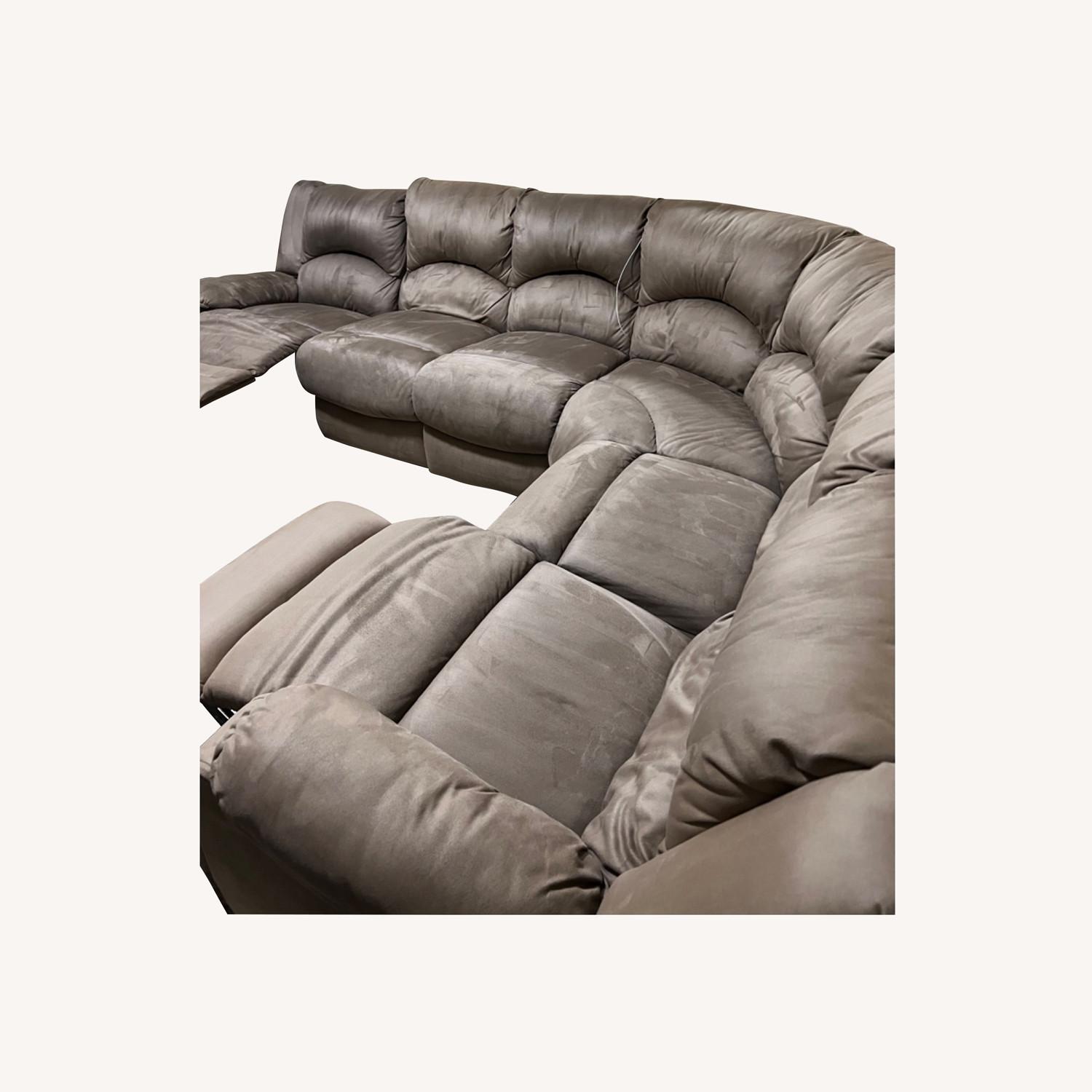 Raymour & Flanigan Sectional Recliner Couch - AptDeco