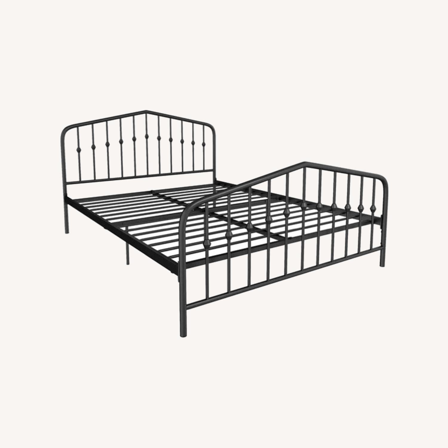 Wayfair Metal Farmhouse Style Queen Bed Black AptDeco
