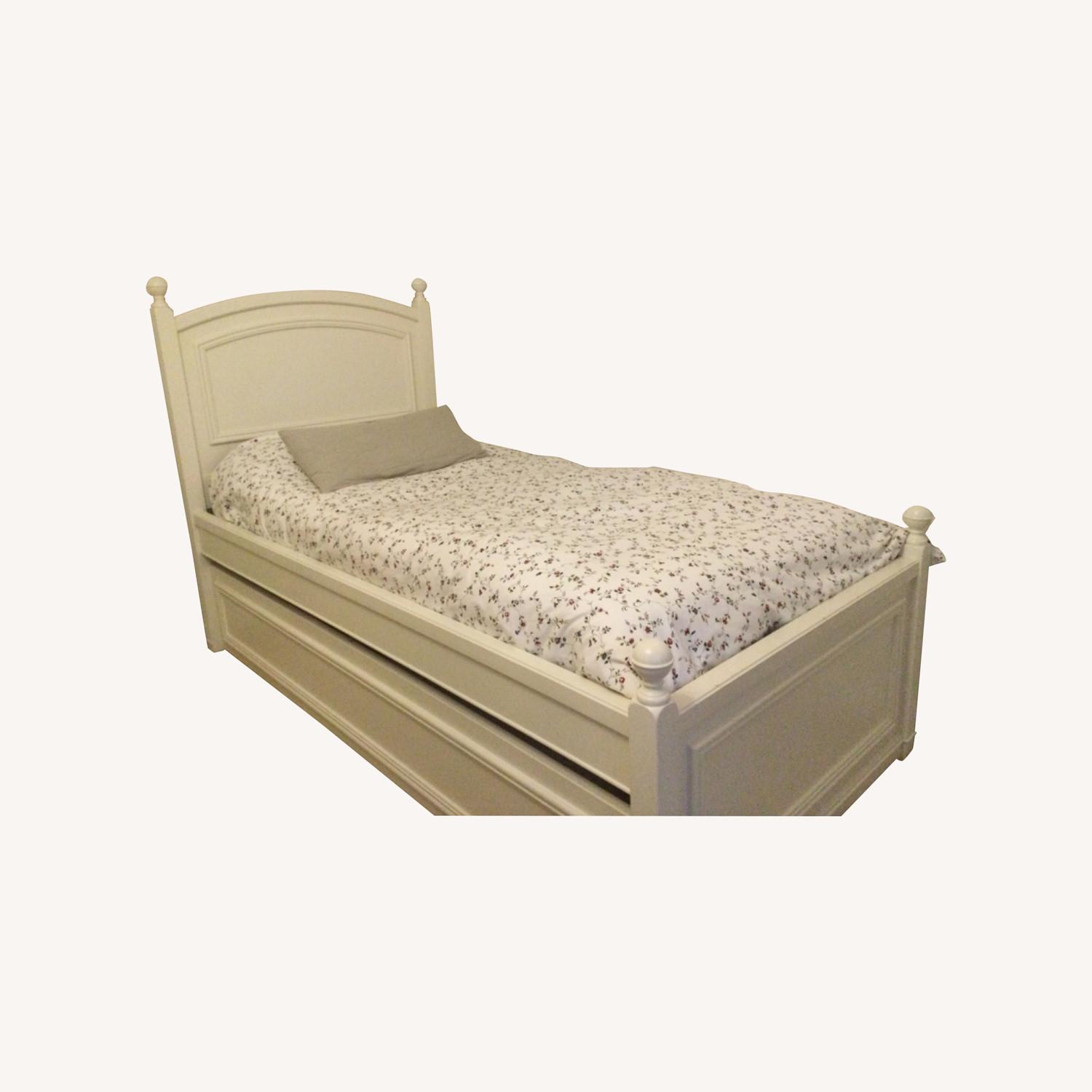 Pottery Barn Caf Kid Twin Trundle Bed White AptDeco