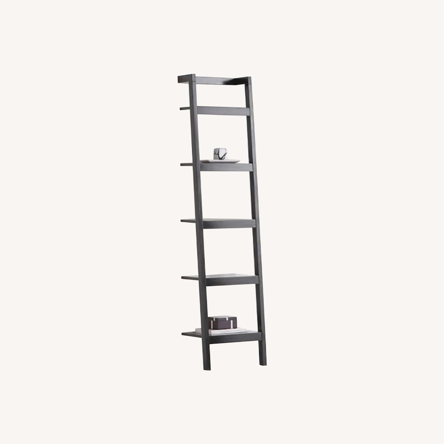 Crate & Barrel Sawyer Black Leaning Ladder Bookshelf AptDeco