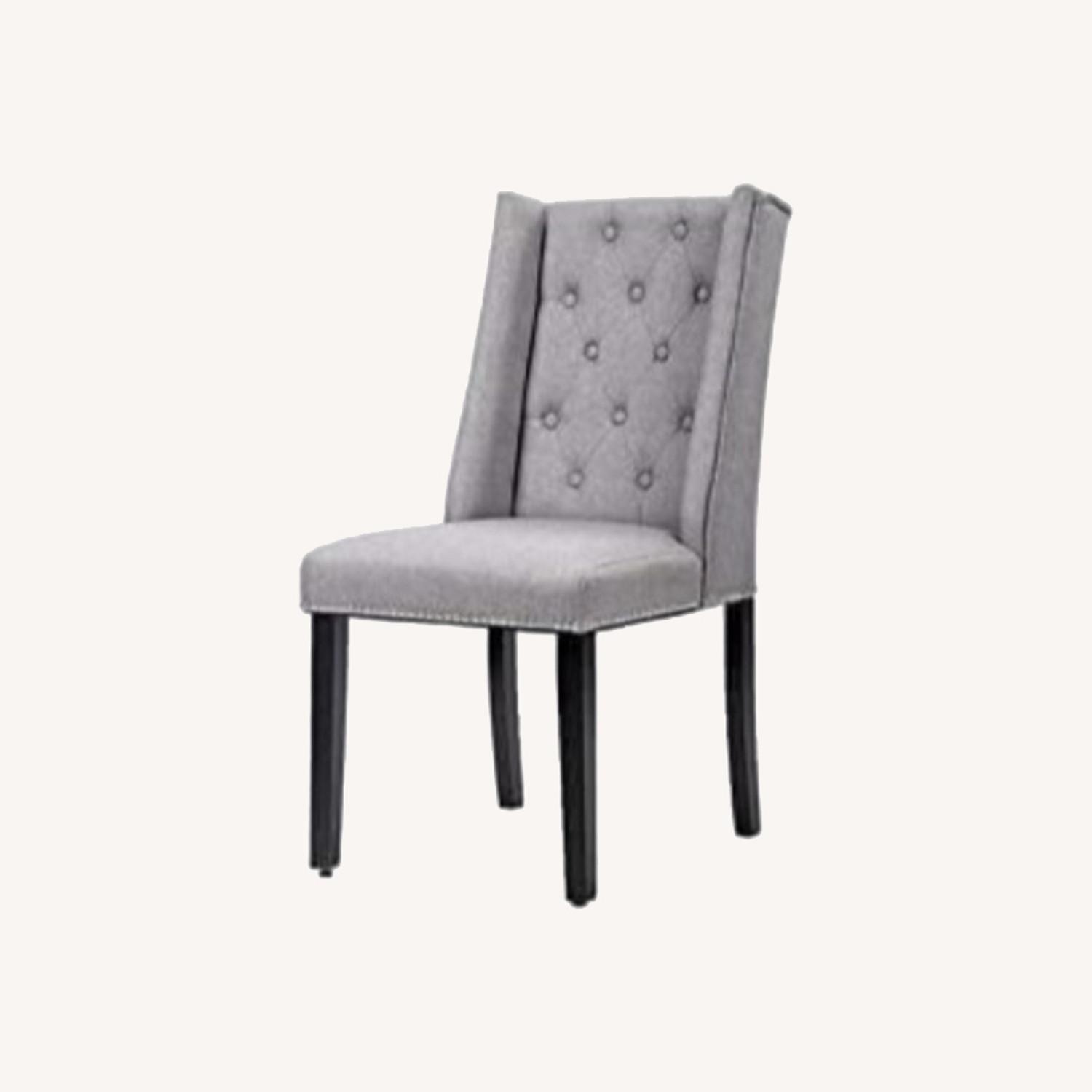 4 Grey Fabric Dining Chairs AptDeco
