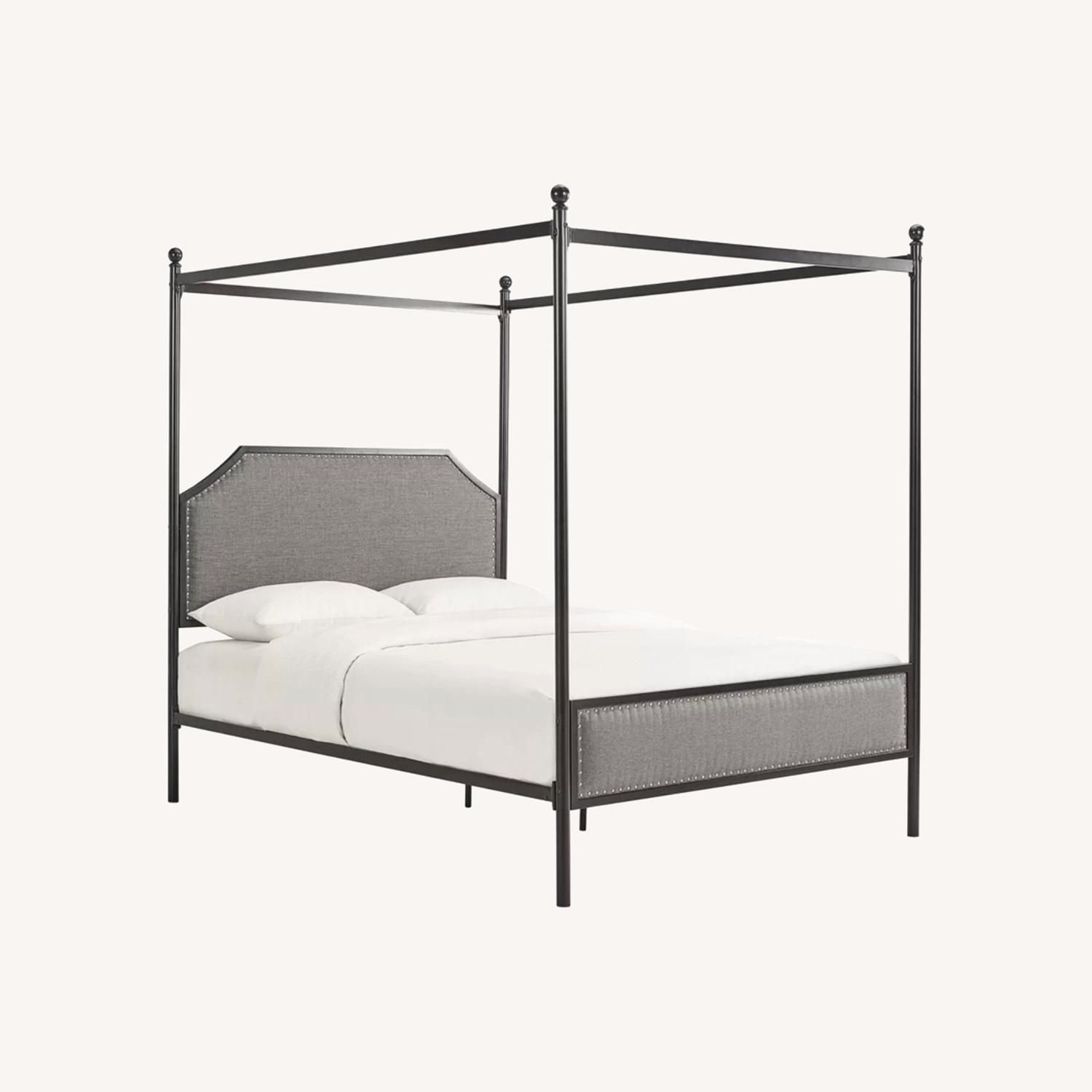 Wayfair Red Barrel Studio Canopy Upholstered Queen Bed Frame AptDeco