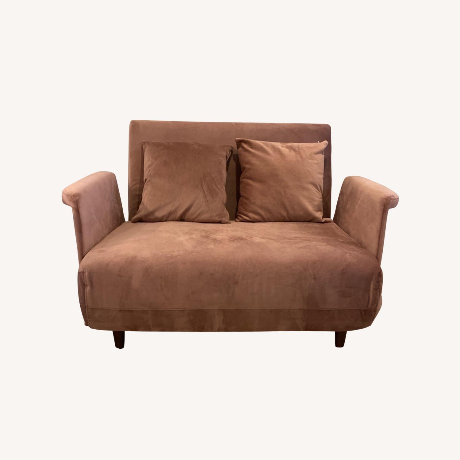 Wayfair Velvet Pink Chair Futon - image-0