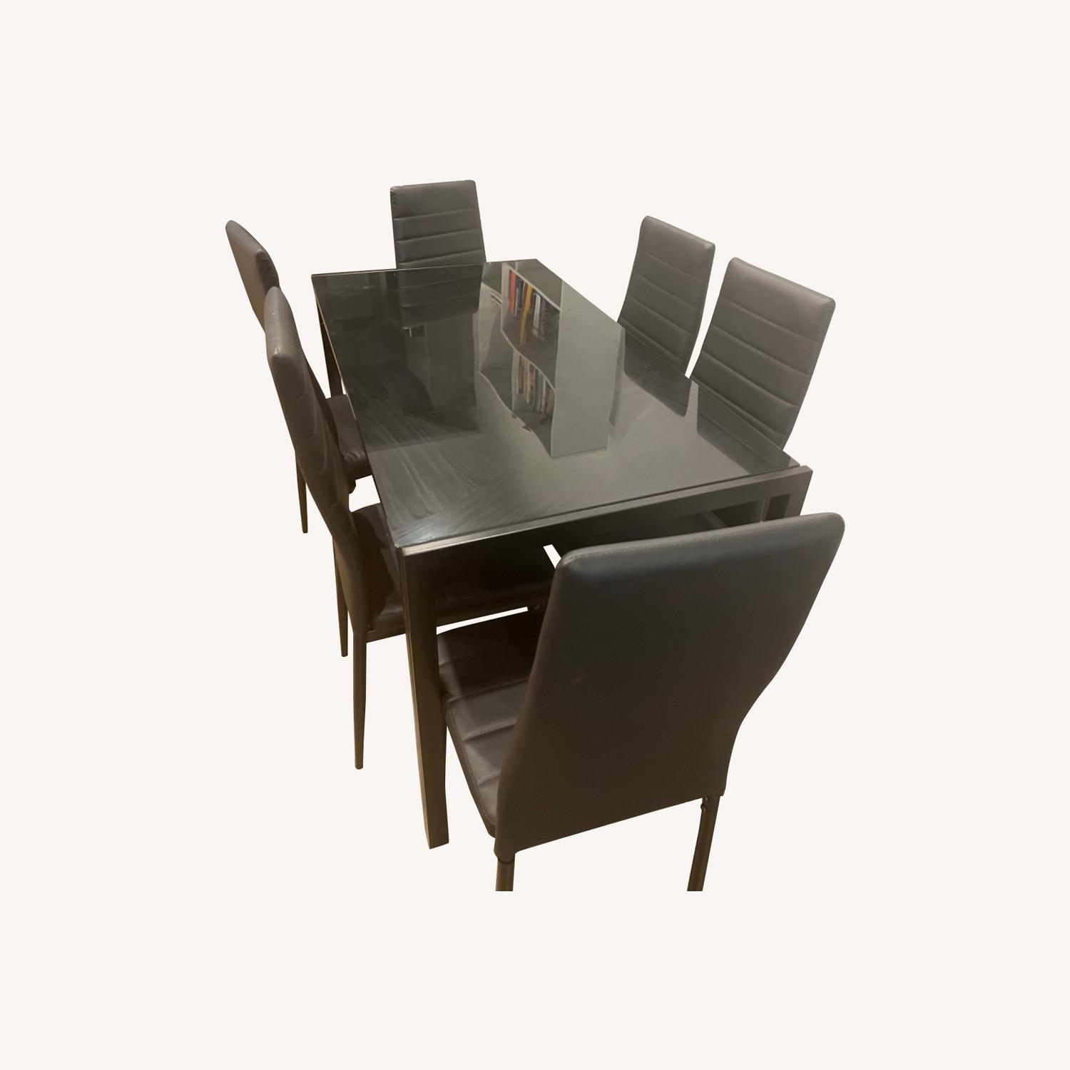 6 Seater Black Dining Table AptDeco
