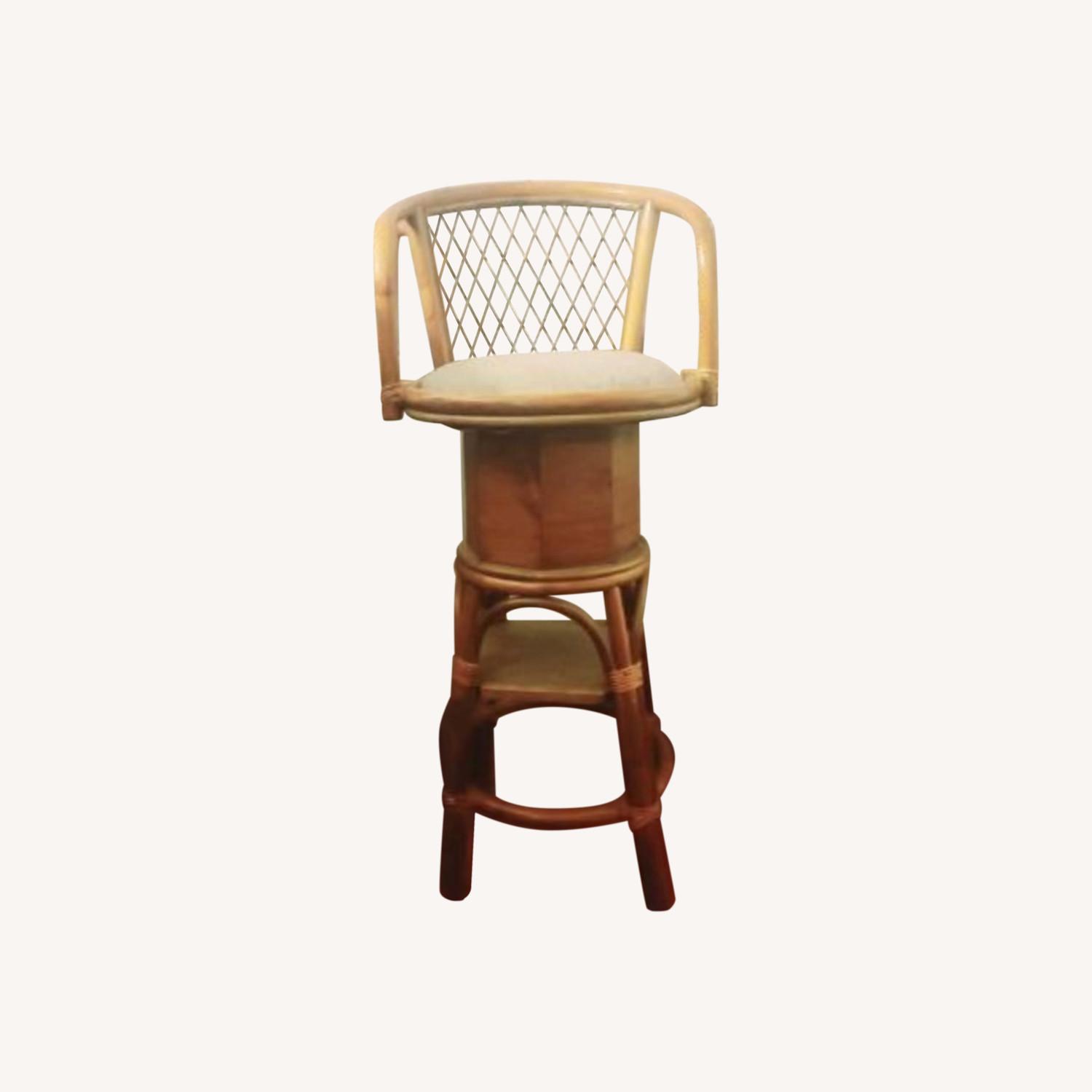 Set of 3 Vintage Rattan Style Bar Stools - image-0