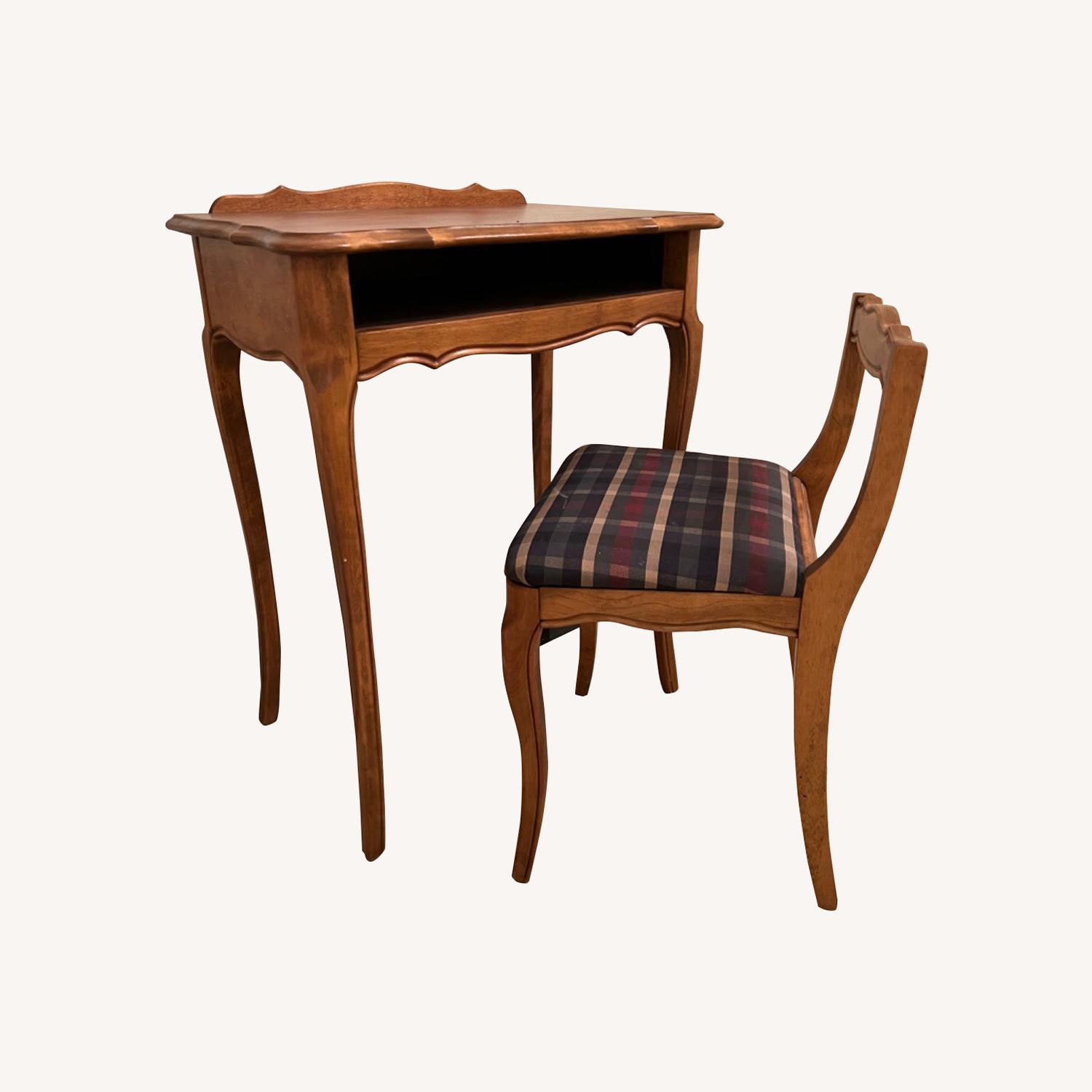 Antique Writing Desk and Chair - image-0