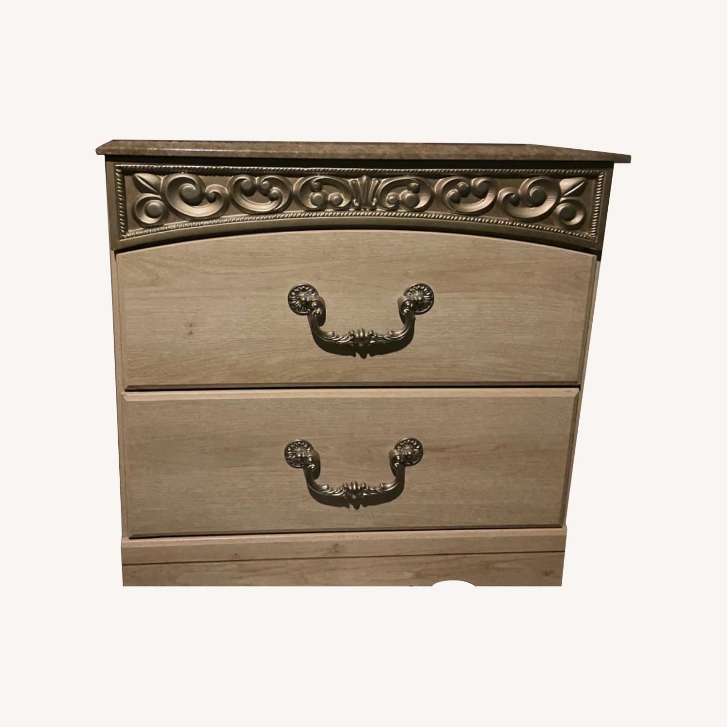 Marble Top Nightstand - image-0
