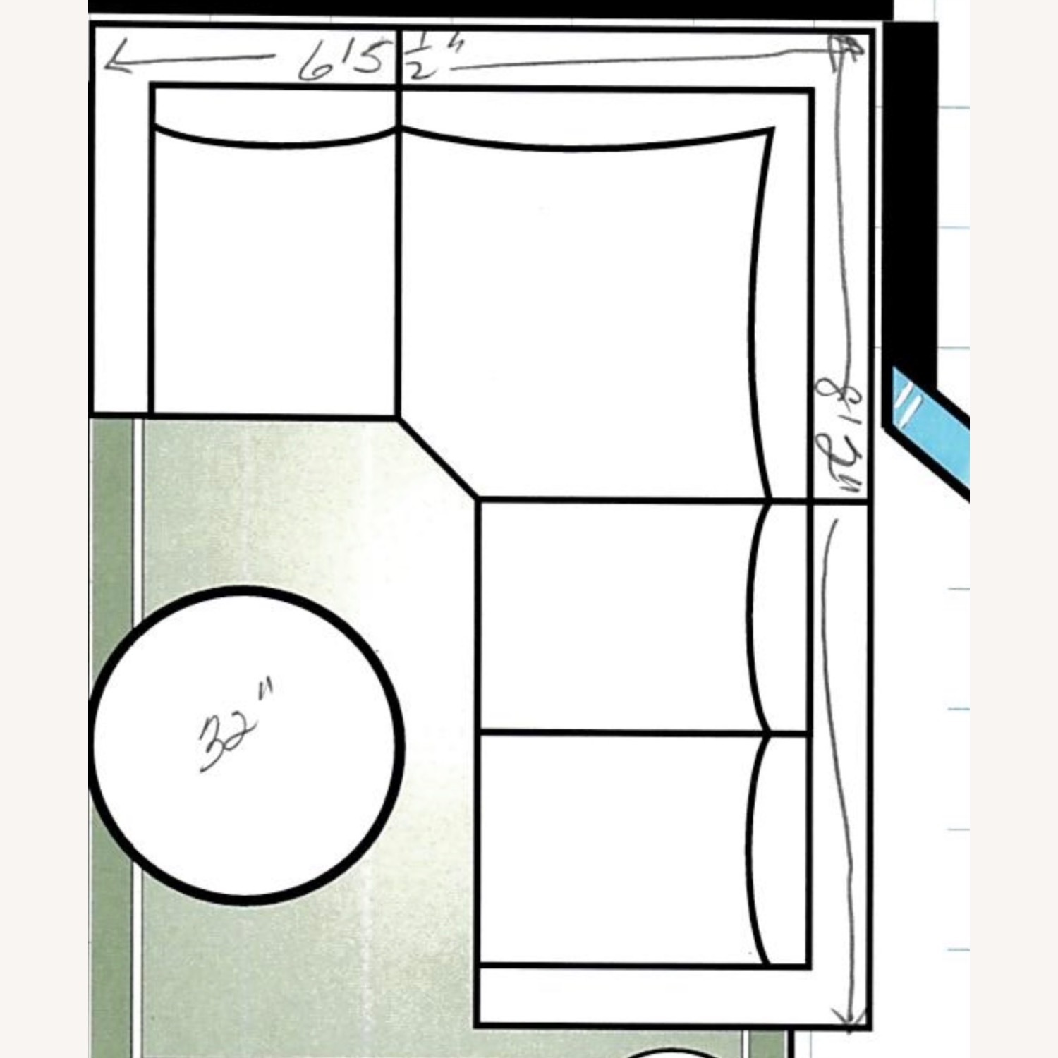 Bassett Custom White Sectional - image-29