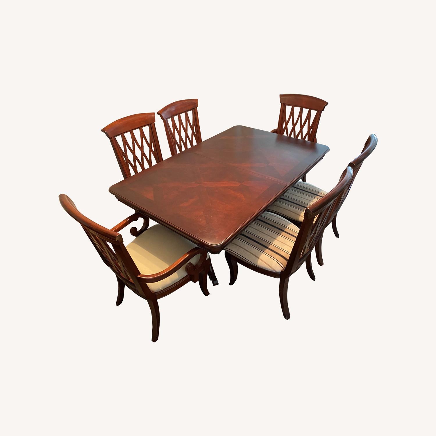 Cherry Wood Dining Table and Chair Set - image-0