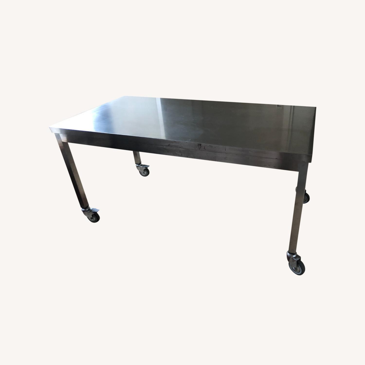 Design Within Reach Quovis Metal Work Table with Wheels - image-0