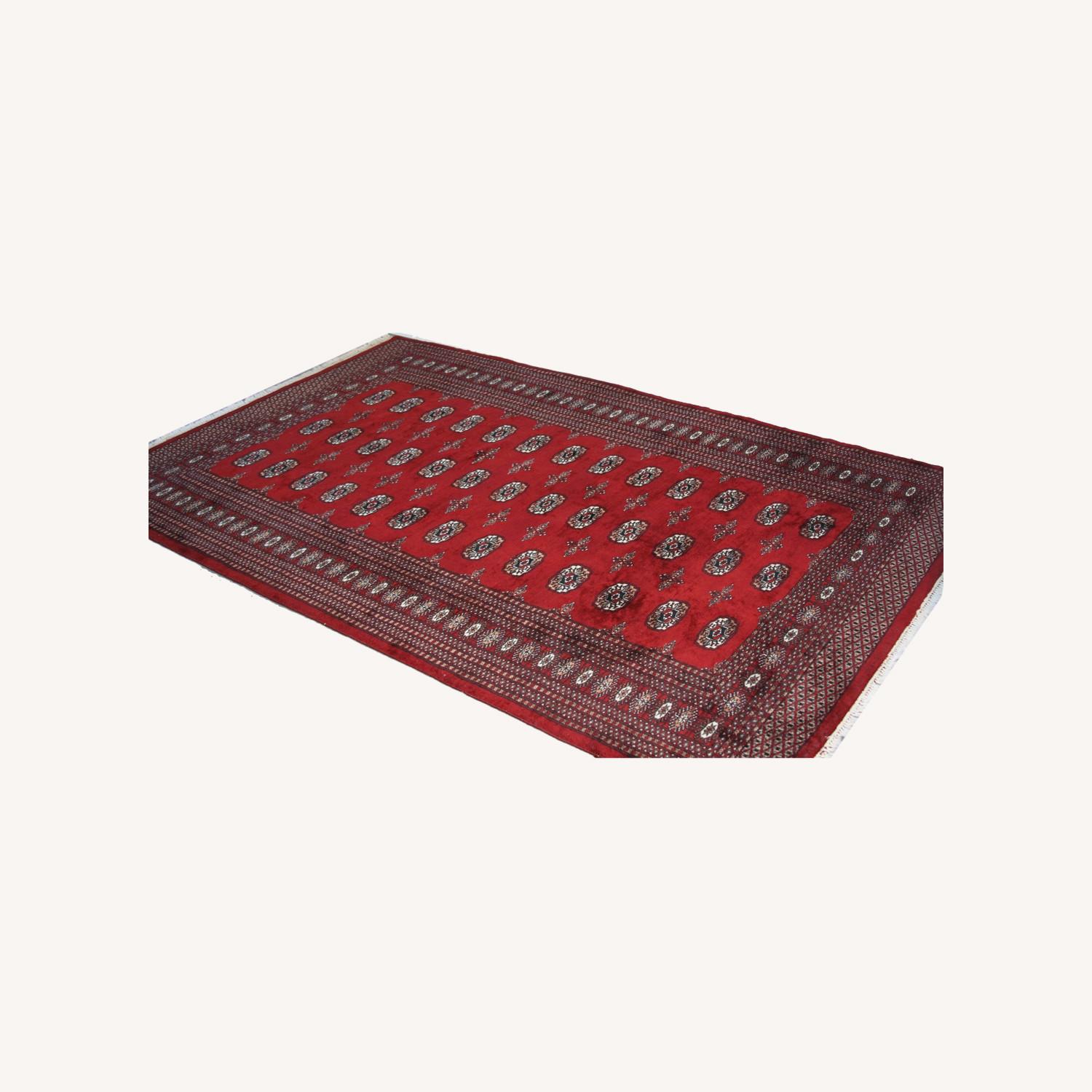 Burgundy Bokhara Area Rug AptDeco