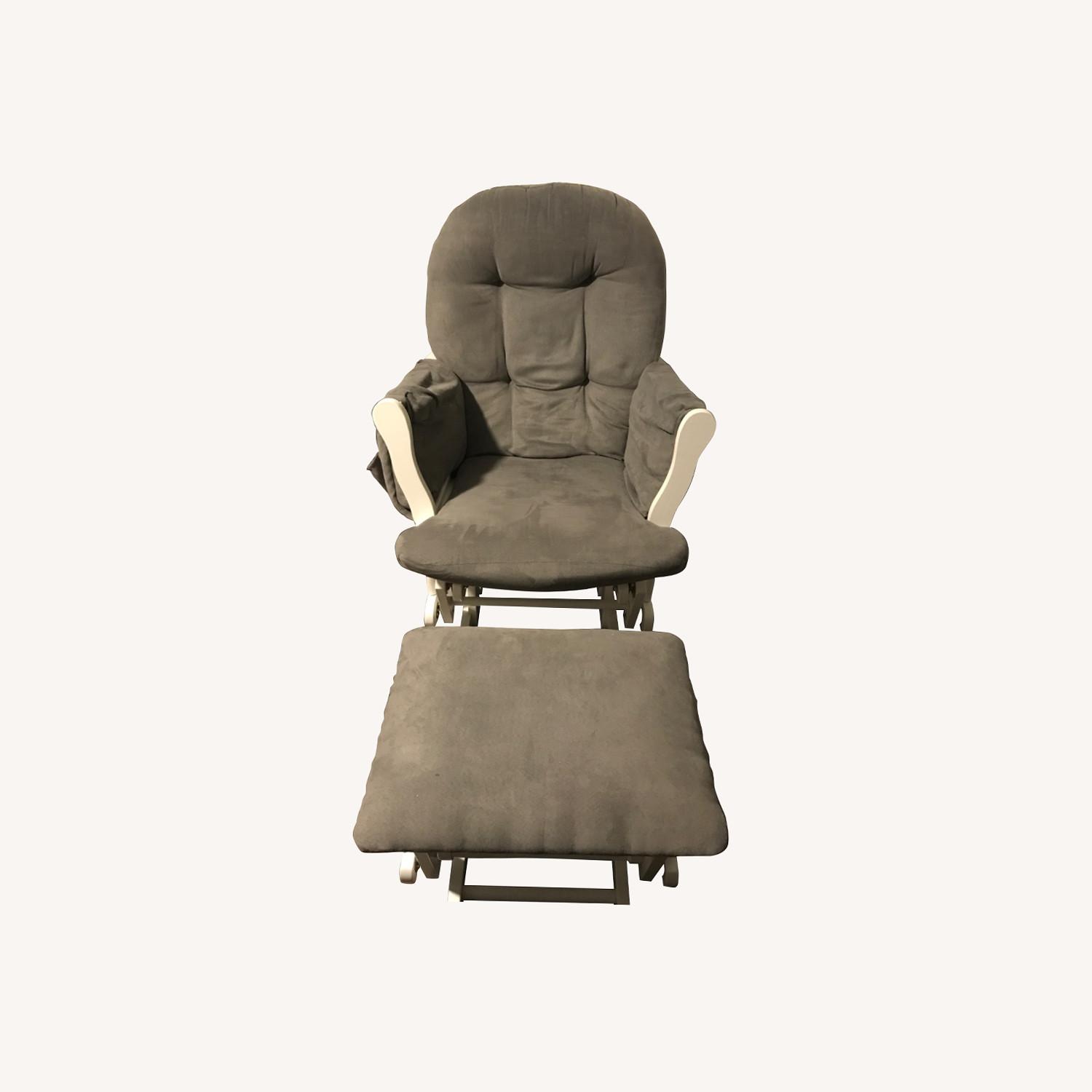 Storkcraft Direct Gray Cushioned Rocker with Footrest - image-0