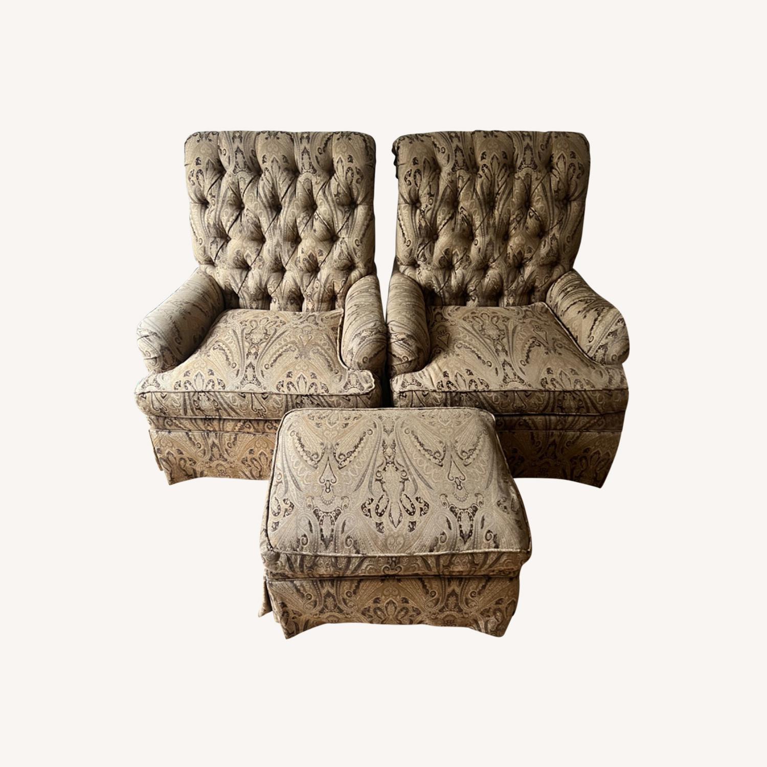 Beautiful custom Armchairs with Ottoman AptDeco