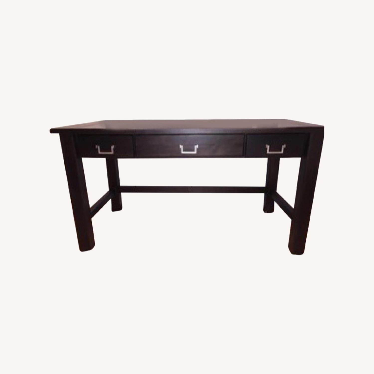 Dark Brown Wood Desk AptDeco