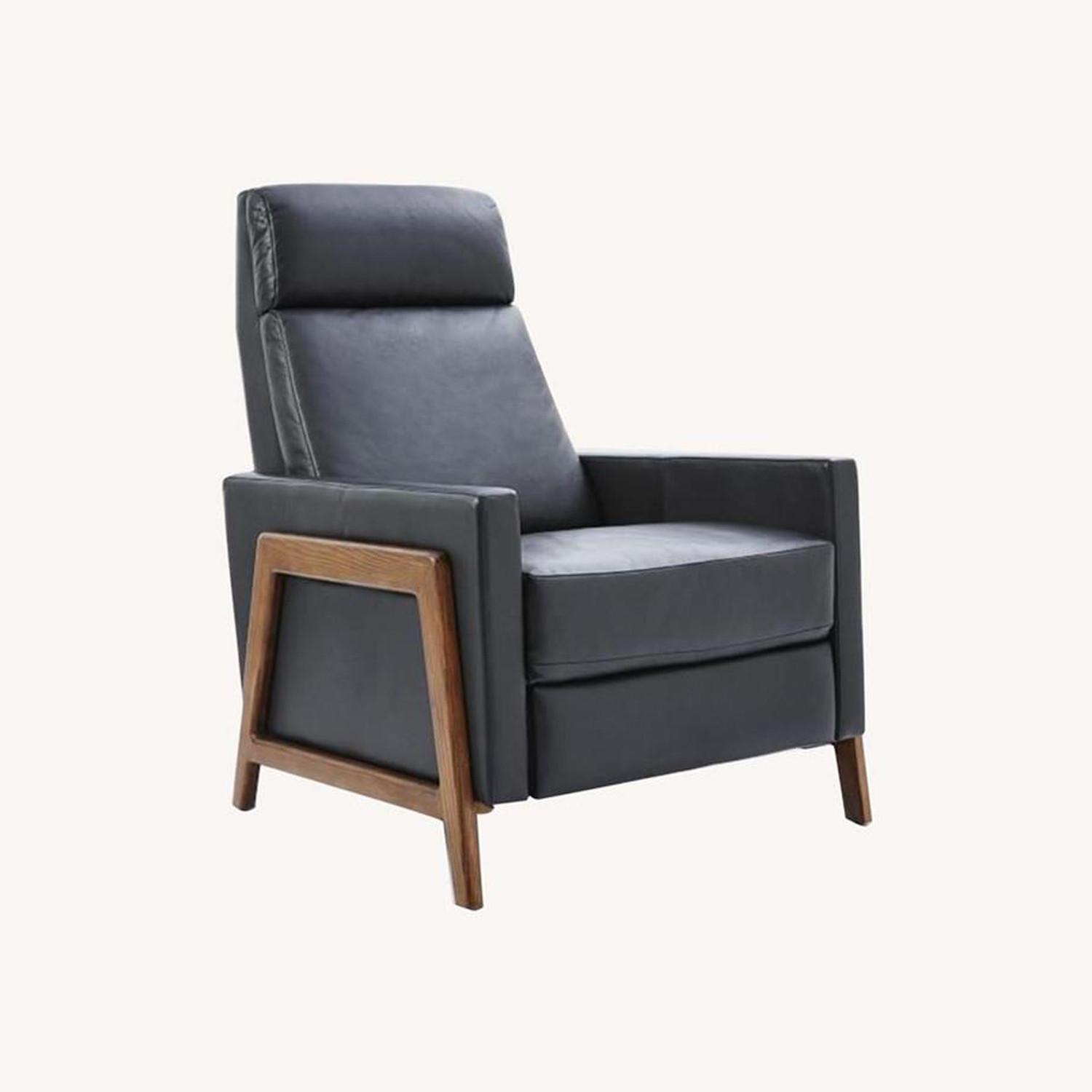 West Elm Spencer Wood-Framed Leather Recliner - image-0