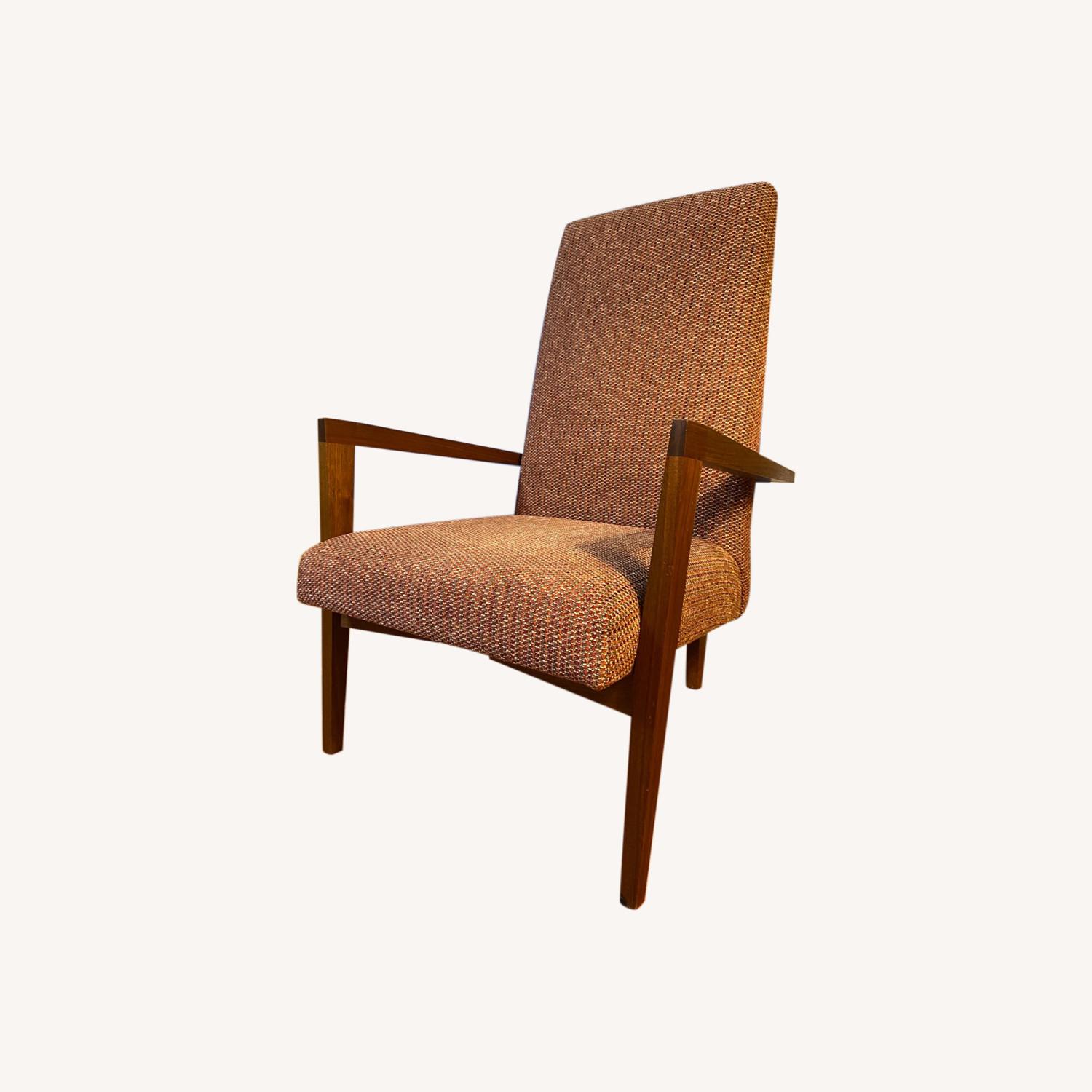 Set of 3 Custom Walnut Midcentury Elbow Chairs - image-0