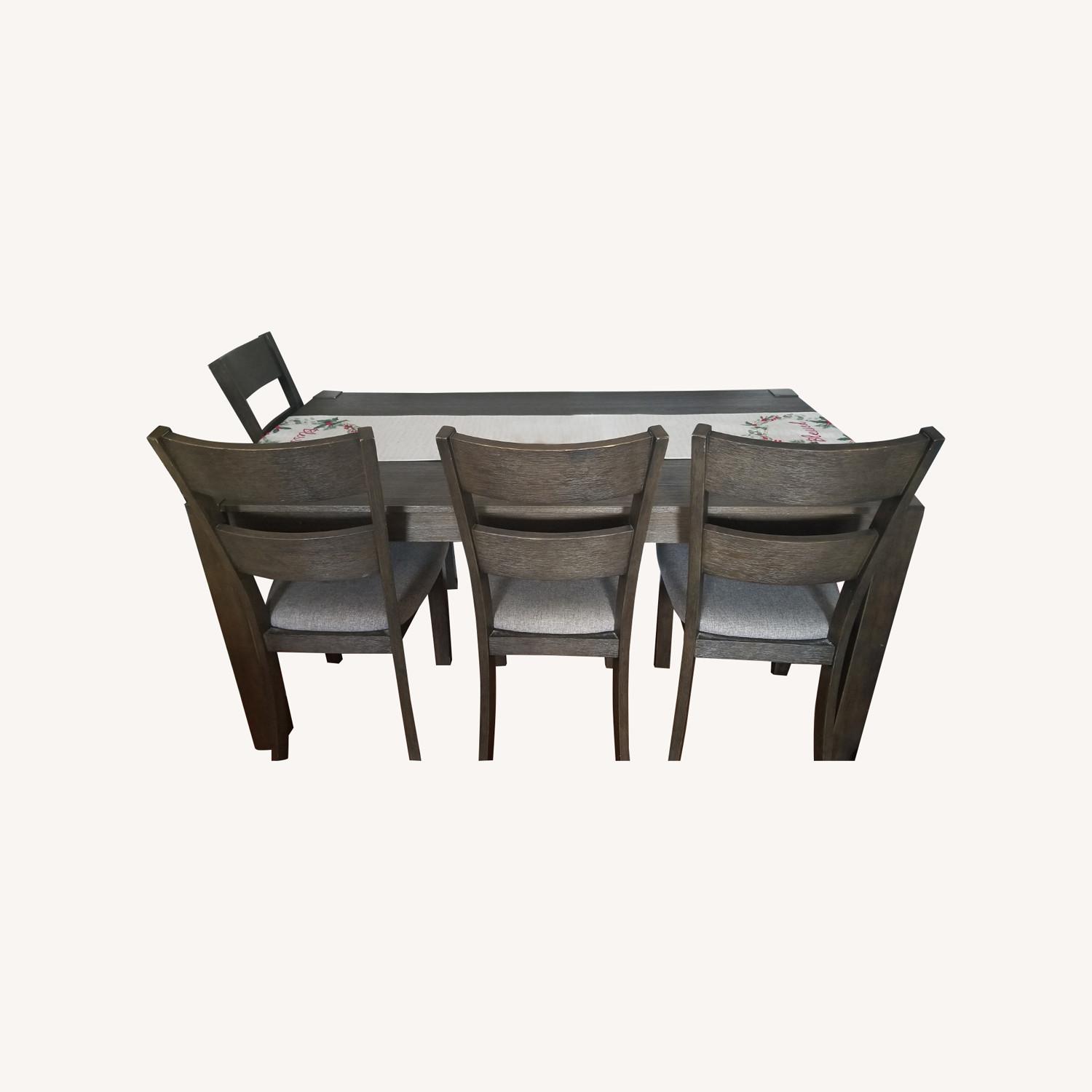 Dining Table 4 Chair Dark Gray - image-0