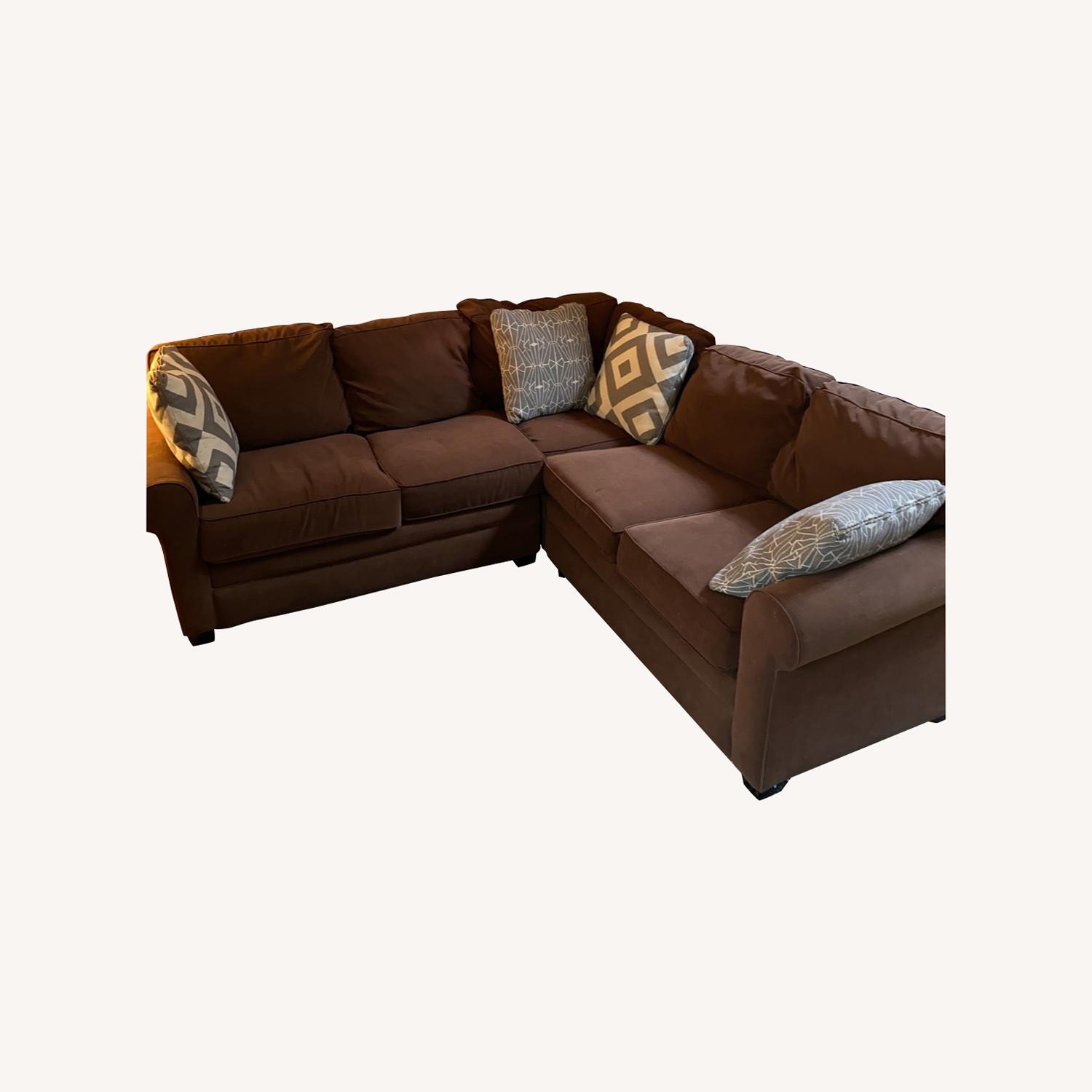 Jordan's Furniture Chocolate Two Piece Sectional AptDeco