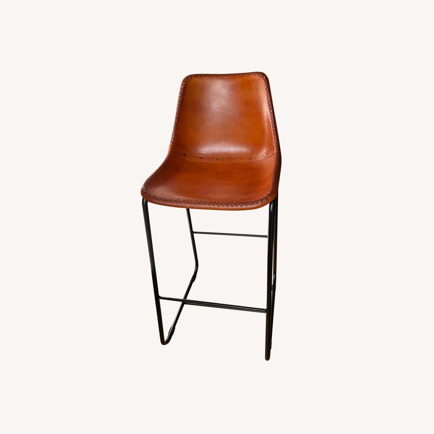 CB2 Roadhouse Modern Saddle Leather Bar Stool AptDeco