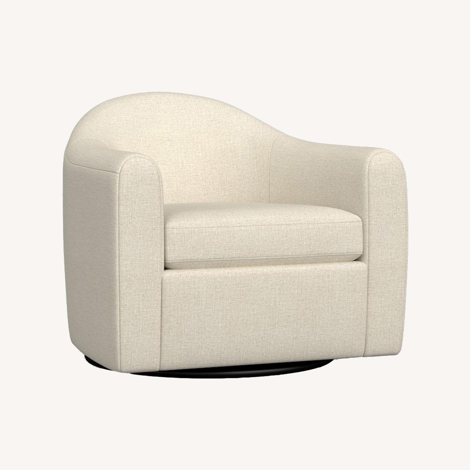 Pottery Barn Gideon Upholstered Swivel Armchair - image-0